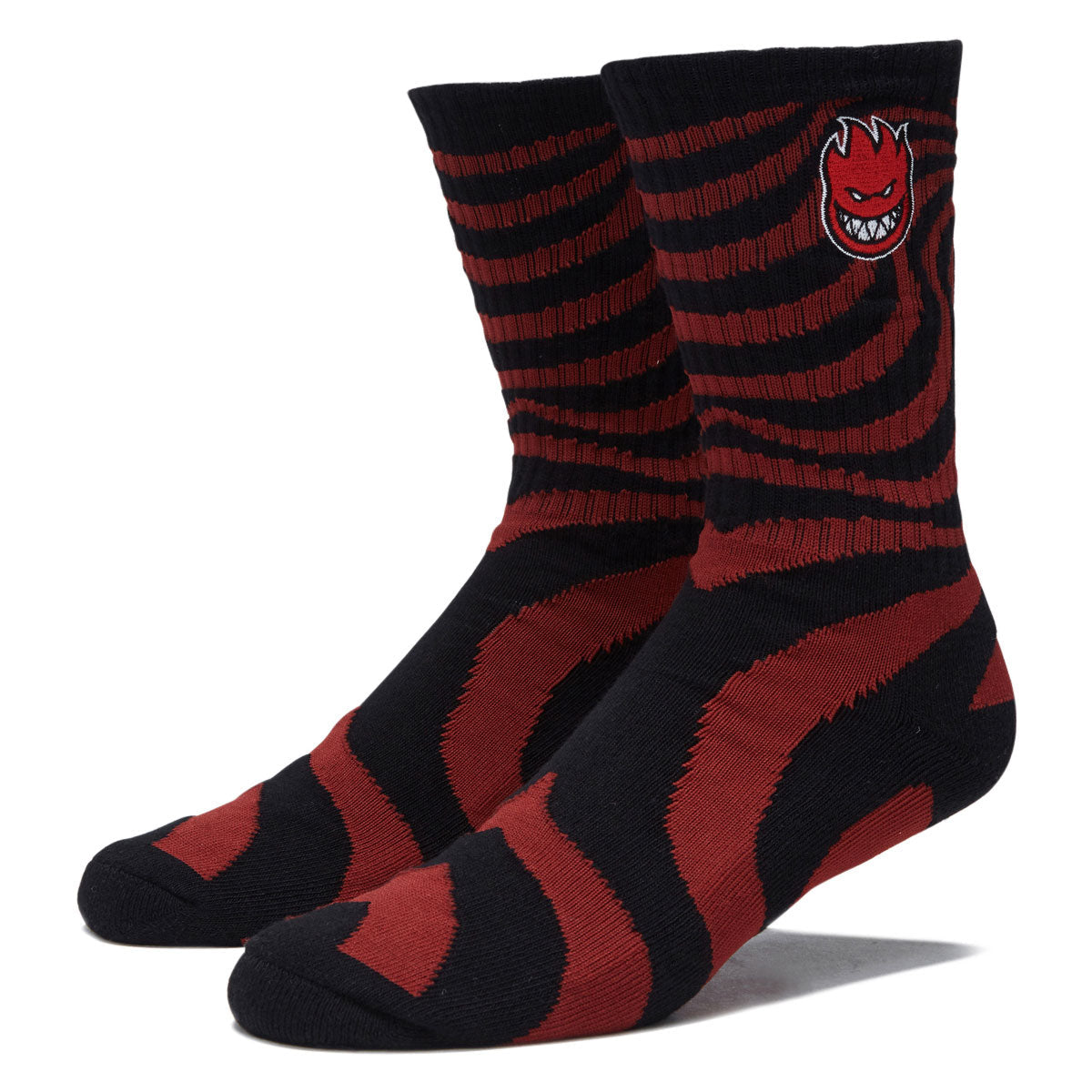 Spitfire Bighead Fill Emb Swirl Socks - Dark Red/Black image 1