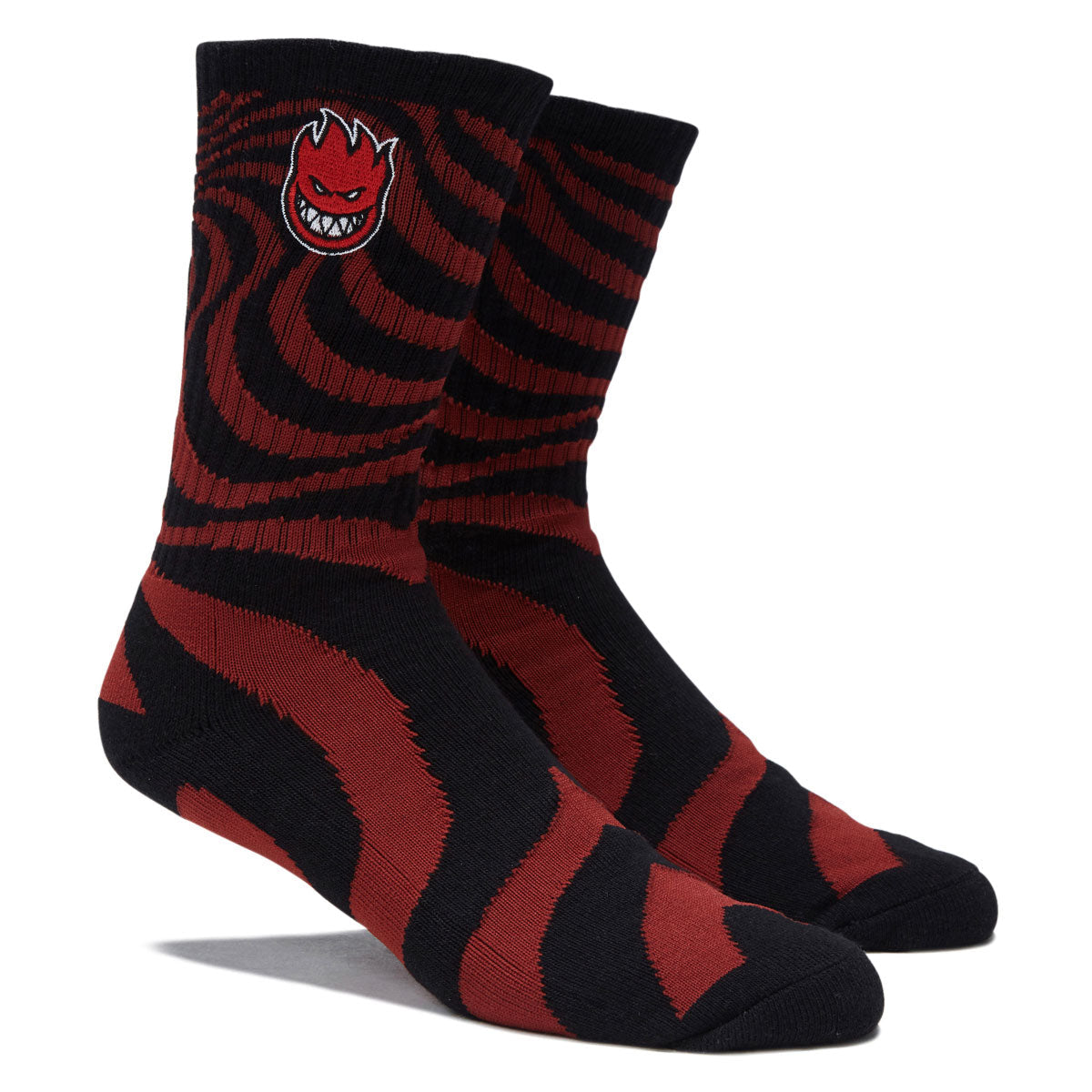 Spitfire Bighead Fill Emb Swirl Socks - Dark Red/Black image 2