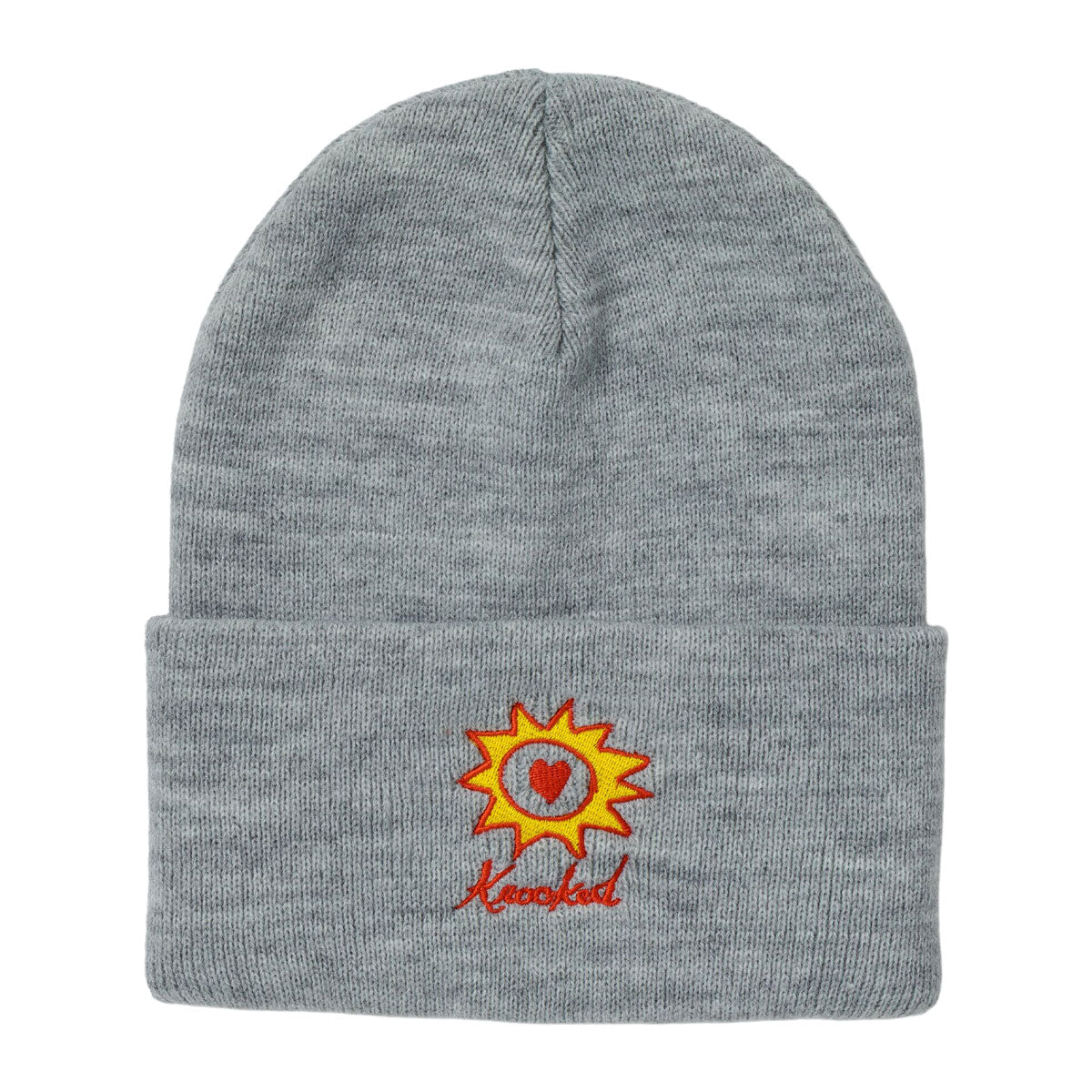 Krooked Sun Heart Beanie - Heather Grey image 1