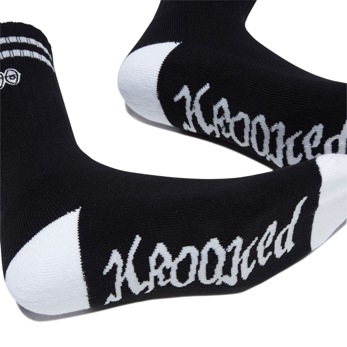 Krooked Eyes Emb Socks - Black/White image 3