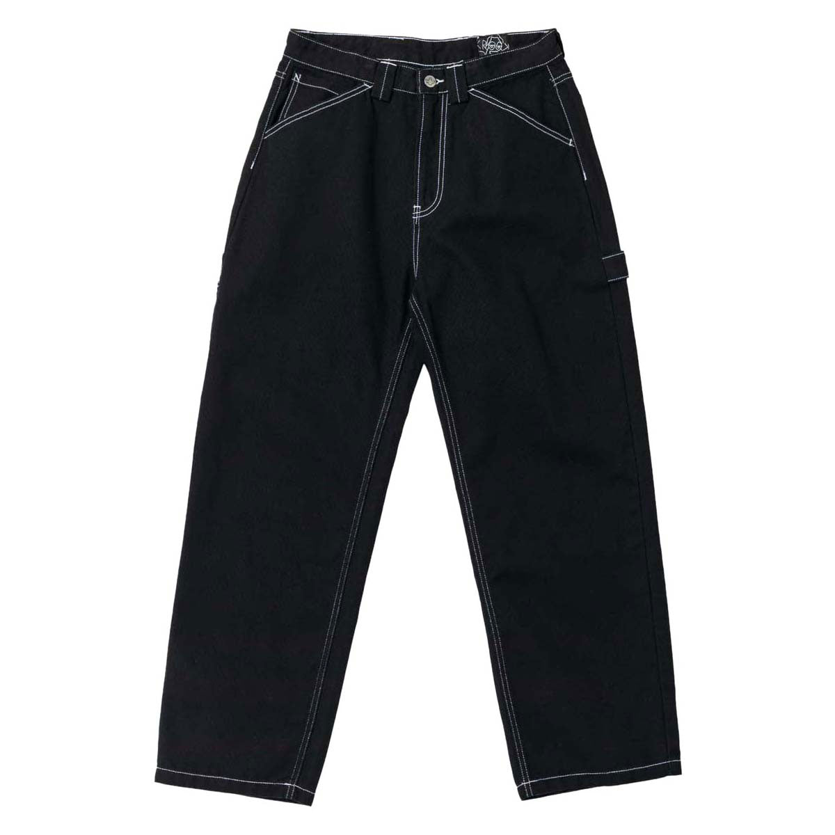 Krooked Sun Heart Carpenter Pants - Black/Yellow/Red Embroidery image 1