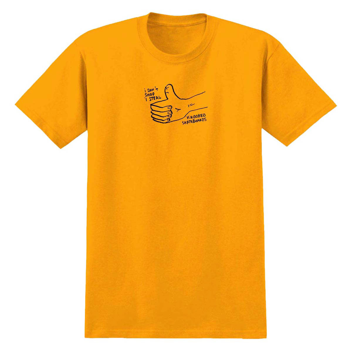 Krooked Shop Steal T-Shirt - Gold/Black Print image 1