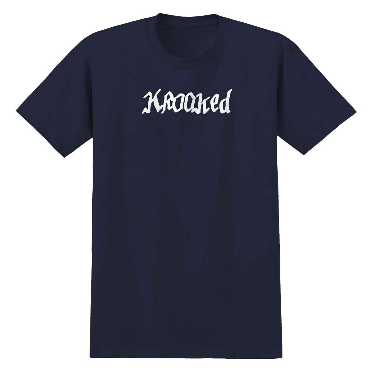 Krooked Double Ok Script T-Shirt - True Navy/White Print image 1