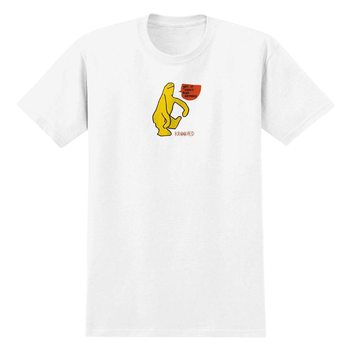 Krooked Get It Strait T-Shirt - White/Yellow/Orange/Black Print image 1