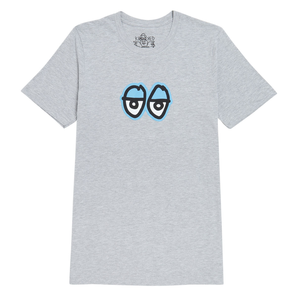 Krooked Eyes LG T-Shirt - Ash Grey Heather/Blue/Black/White Print image 1