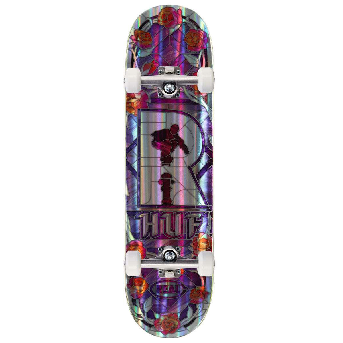 Real Huf Holographic Cathedral Skateboard Complete - 8.25