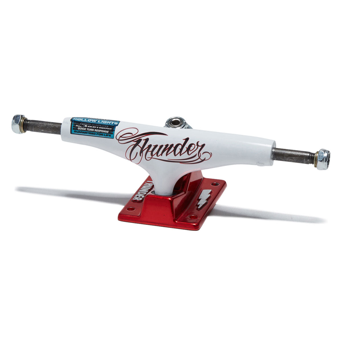 Thunder Team Flash Hollow Lights Skateboard Trucks - White/Red - 147mm image 1