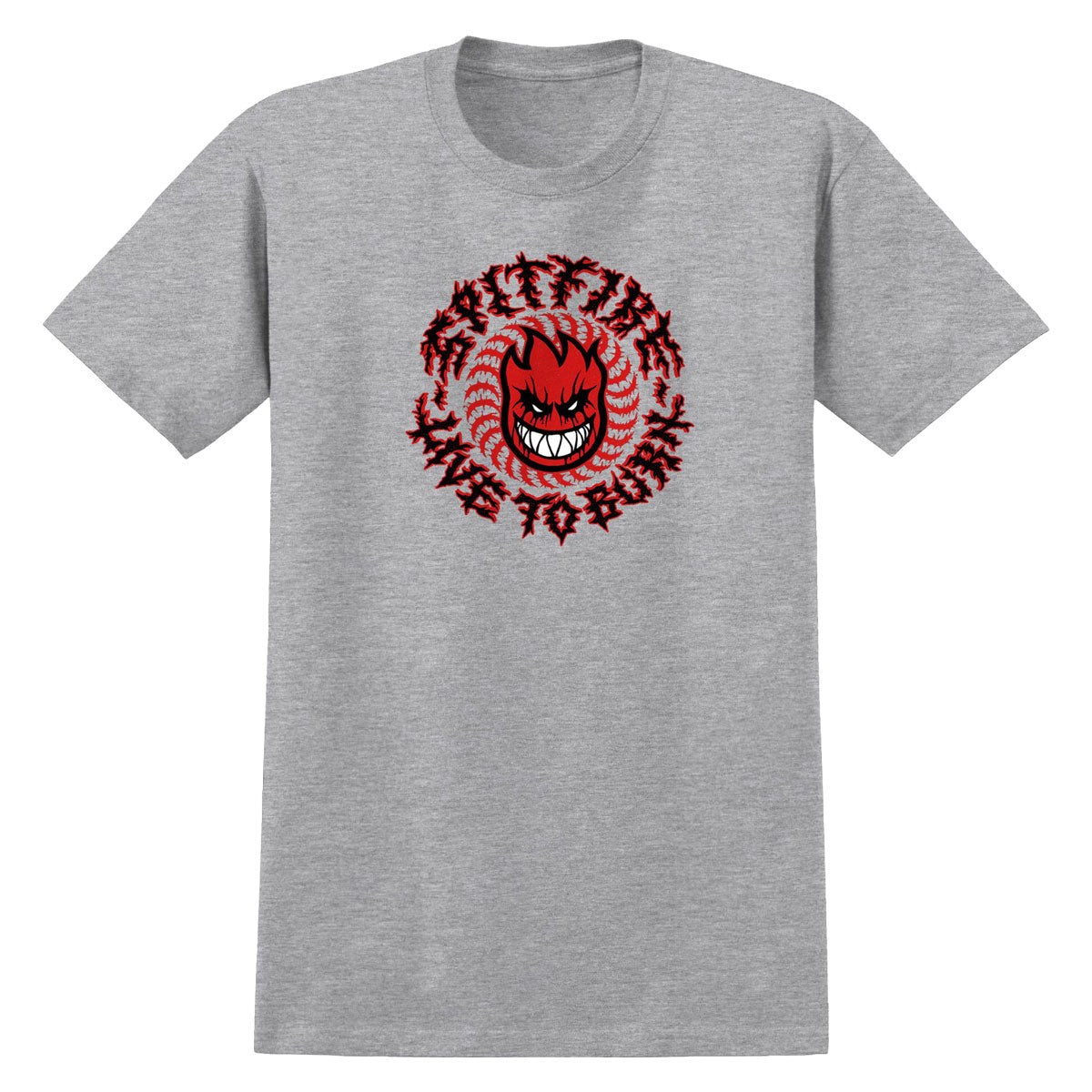 Spitfire Deathmask Classic T-Shirt - Heather Grey/Multicolor image 1