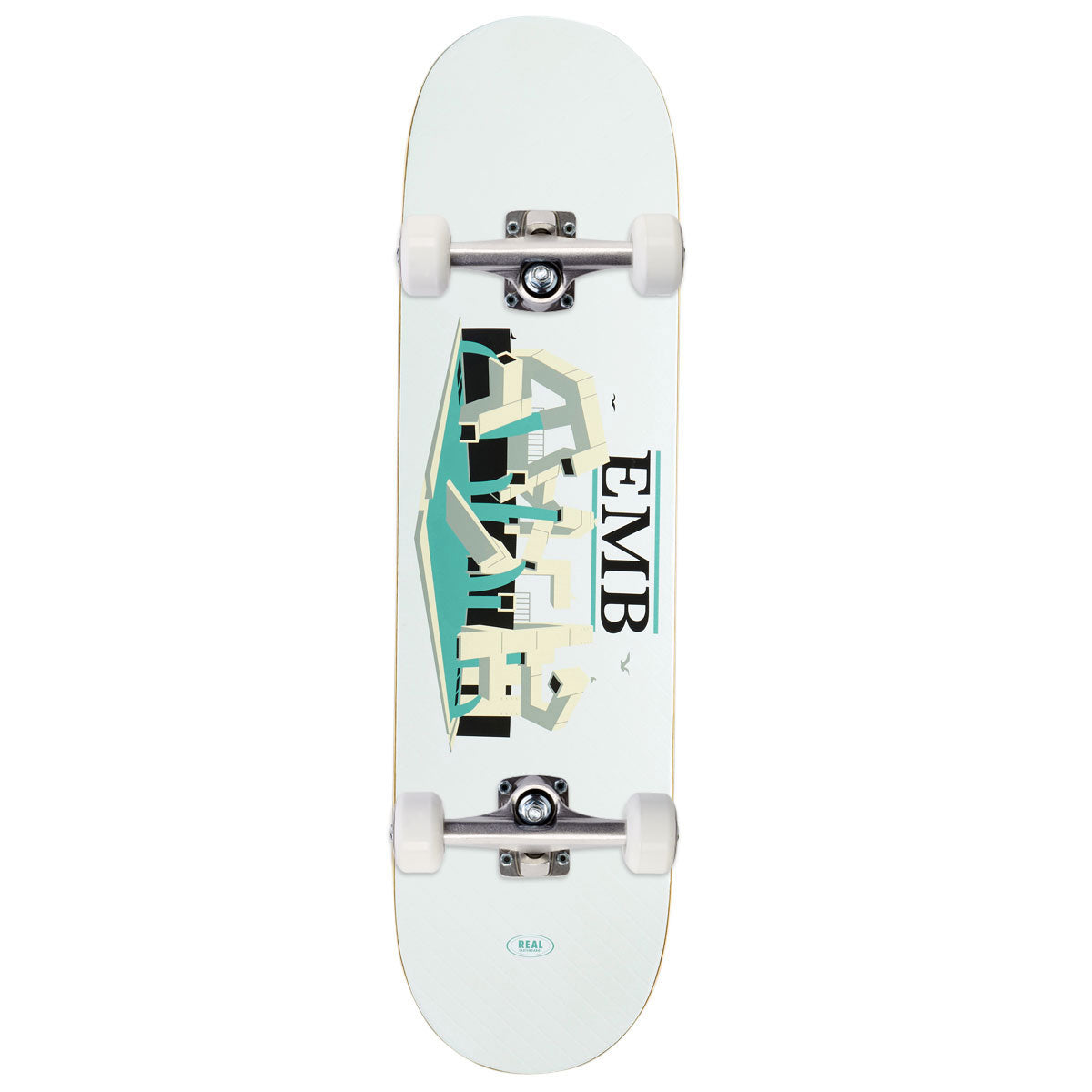 Real EMB Team Skateboard Complete - White - 8.25