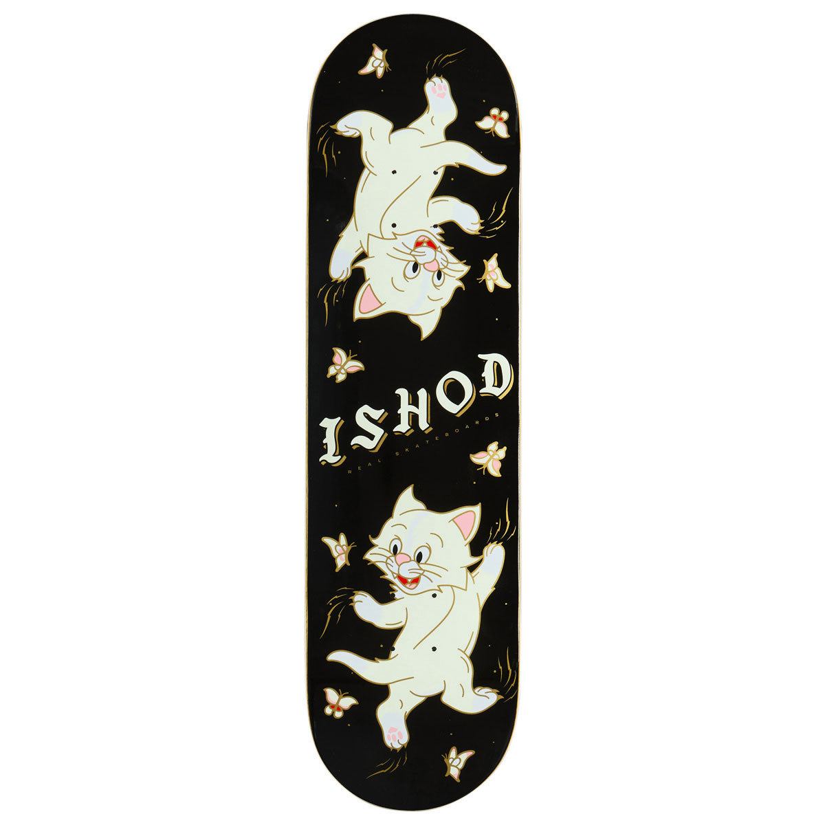 Real Ishod Kitten Scratch Twin Tail Skateboard Deck - Black - 8.50