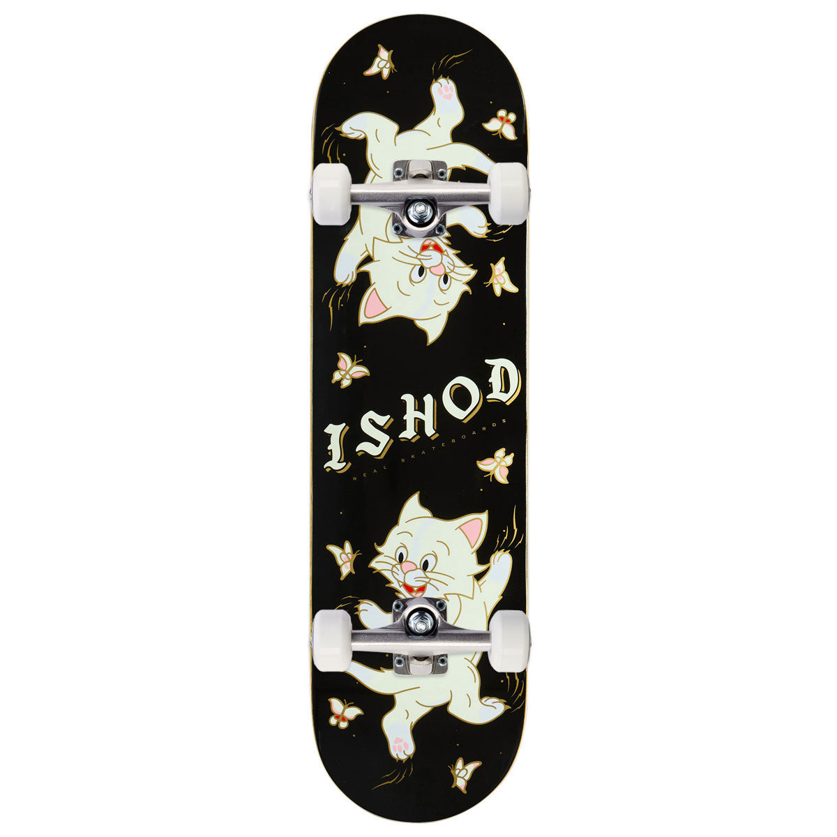 Real Ishod Kitten Scratch Twin Tail Skateboard Complete - Black - 8.50