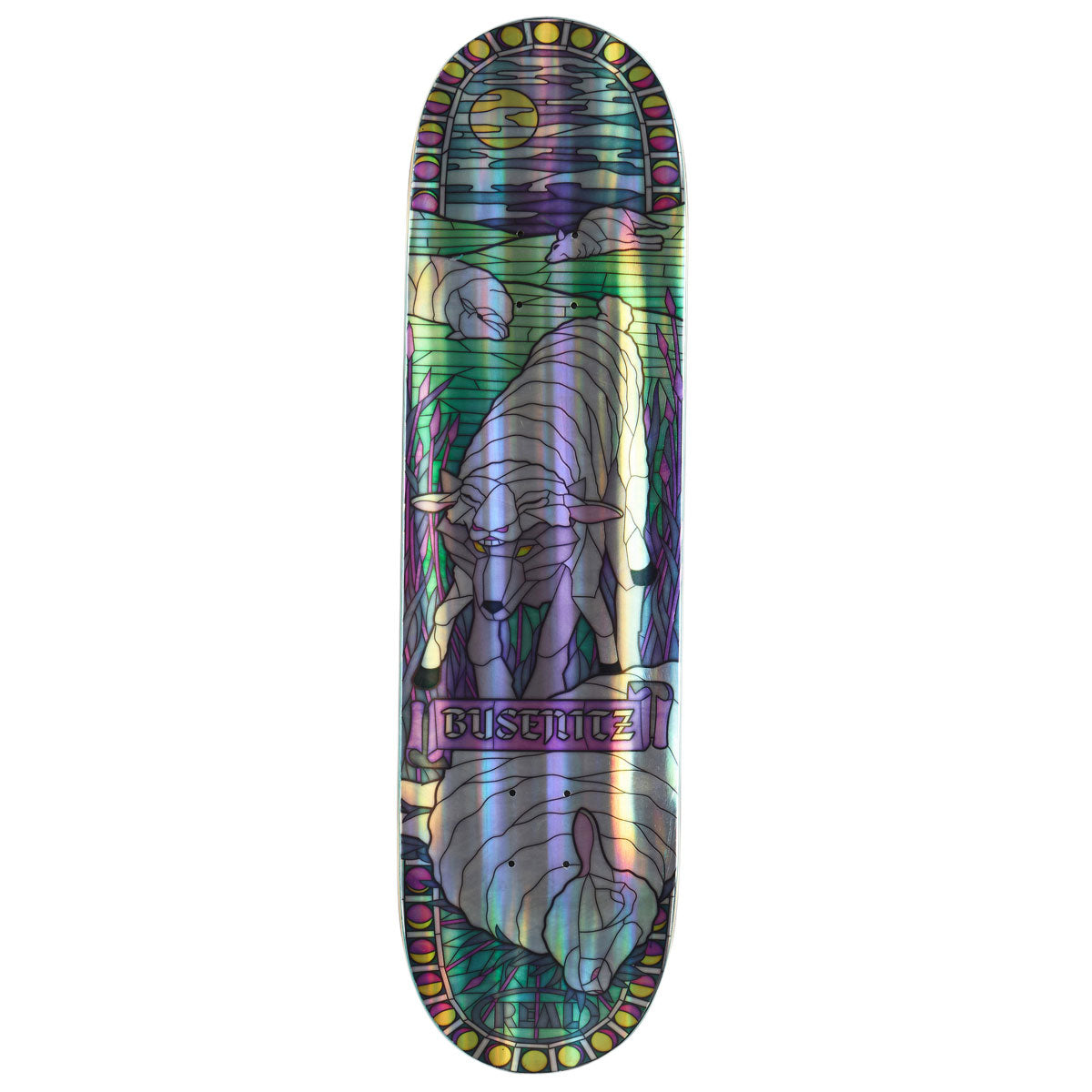 Real Busenitz Holographic Cathedral Skateboard Deck - 8.38