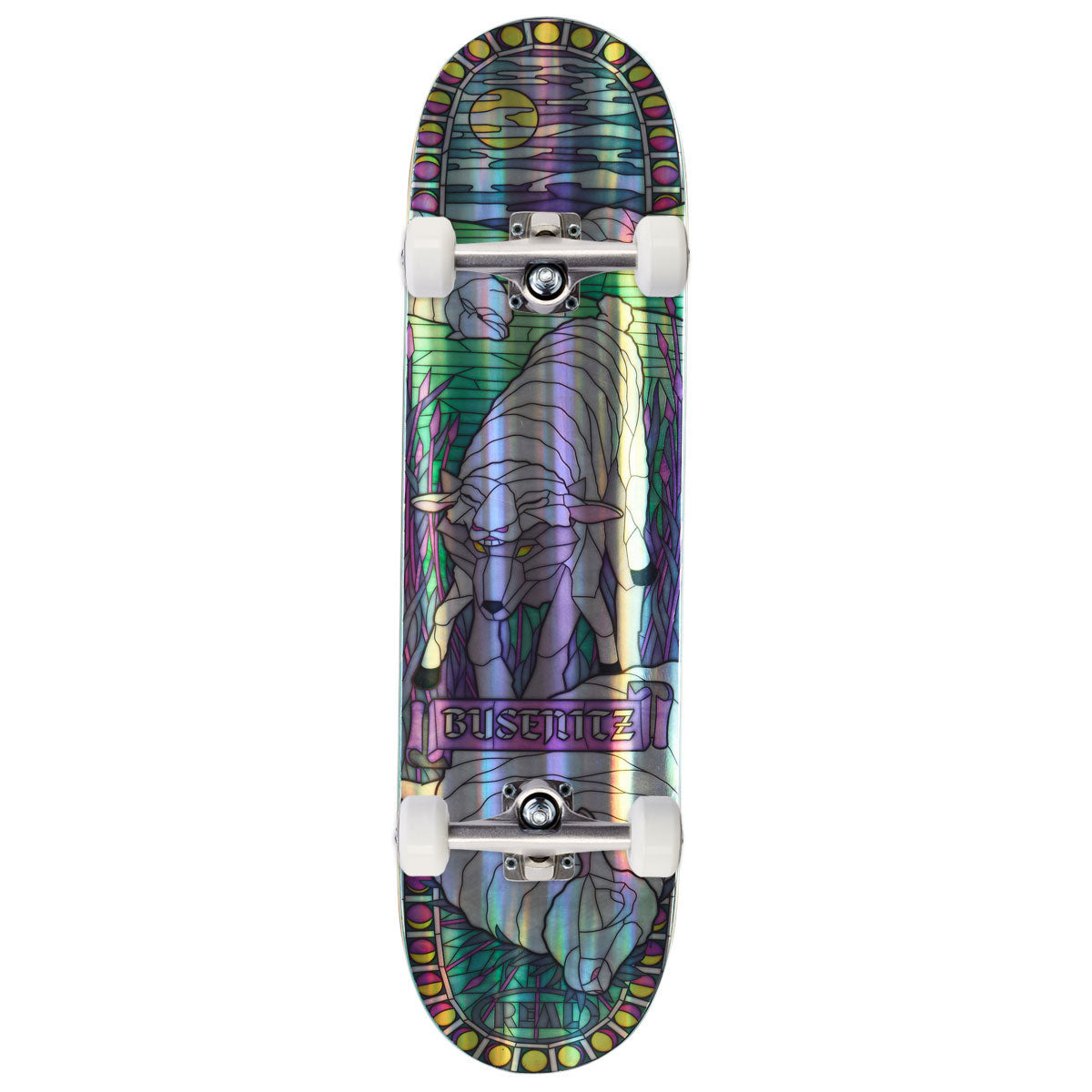 Real Busenitz Holographic Cathedral Skateboard Complete - 8.38