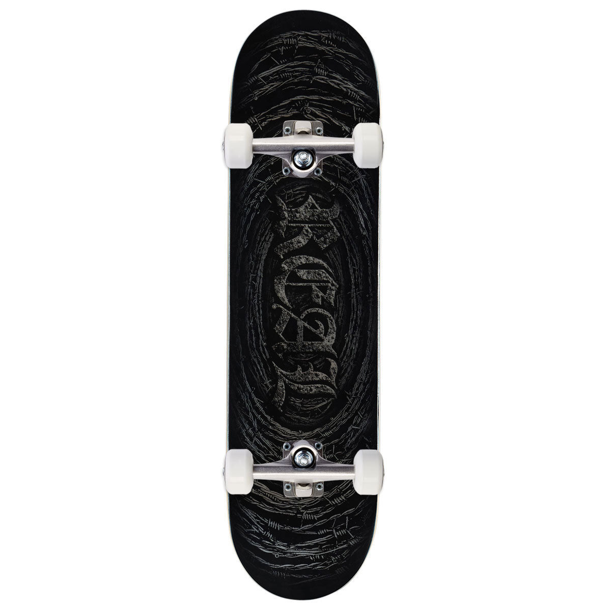Real DBX Team Barbed Wire Foil Oval Skateboard Complete - Black - 8.12