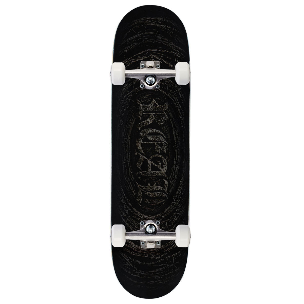 Real Team Barbed Wire Foil Oval Skateboard Complete - Black - 8.50