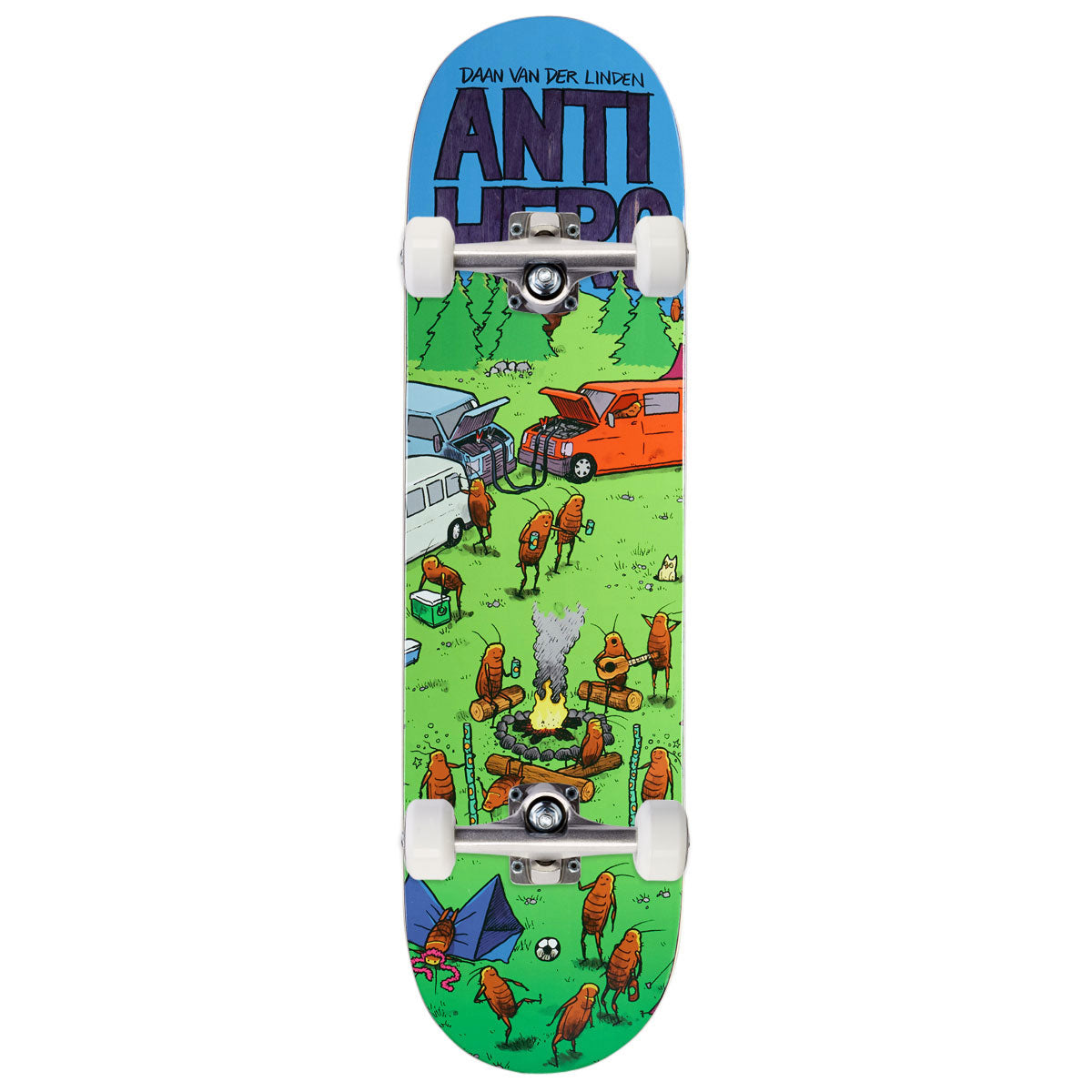 Anti-Hero Daan Roached Out 2 Skateboard Complete - Green - 8.28