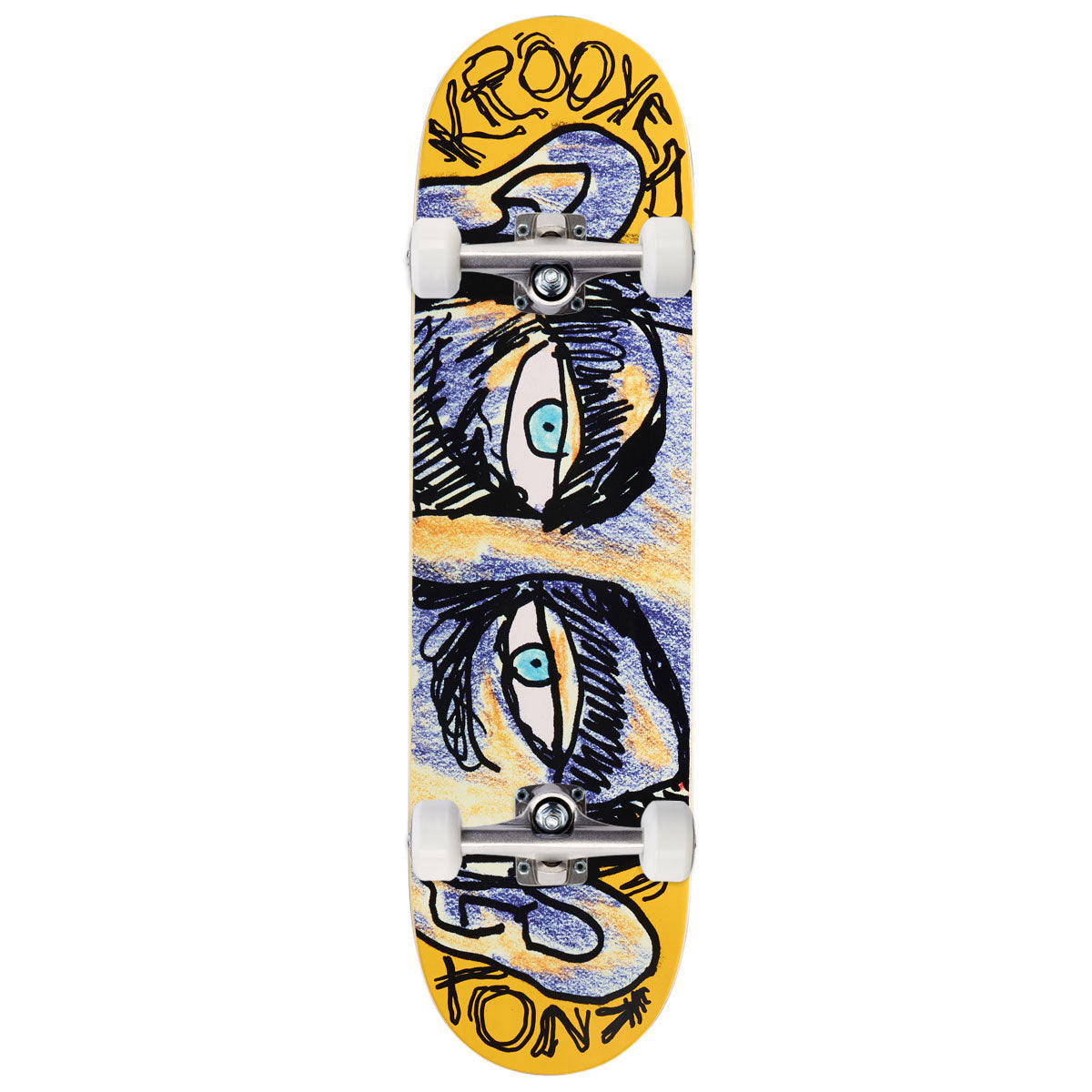Krooked Knox Watcher Skateboard Complete - Yellow - 8.50