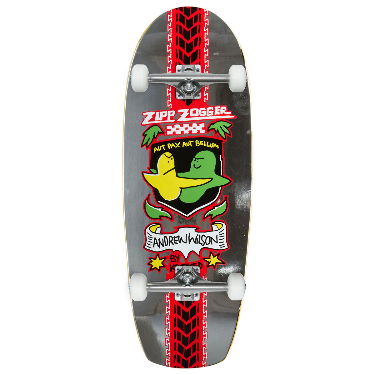 Krooked Wilson Pro Zogger Skateboard Complete - Silver - 10.75