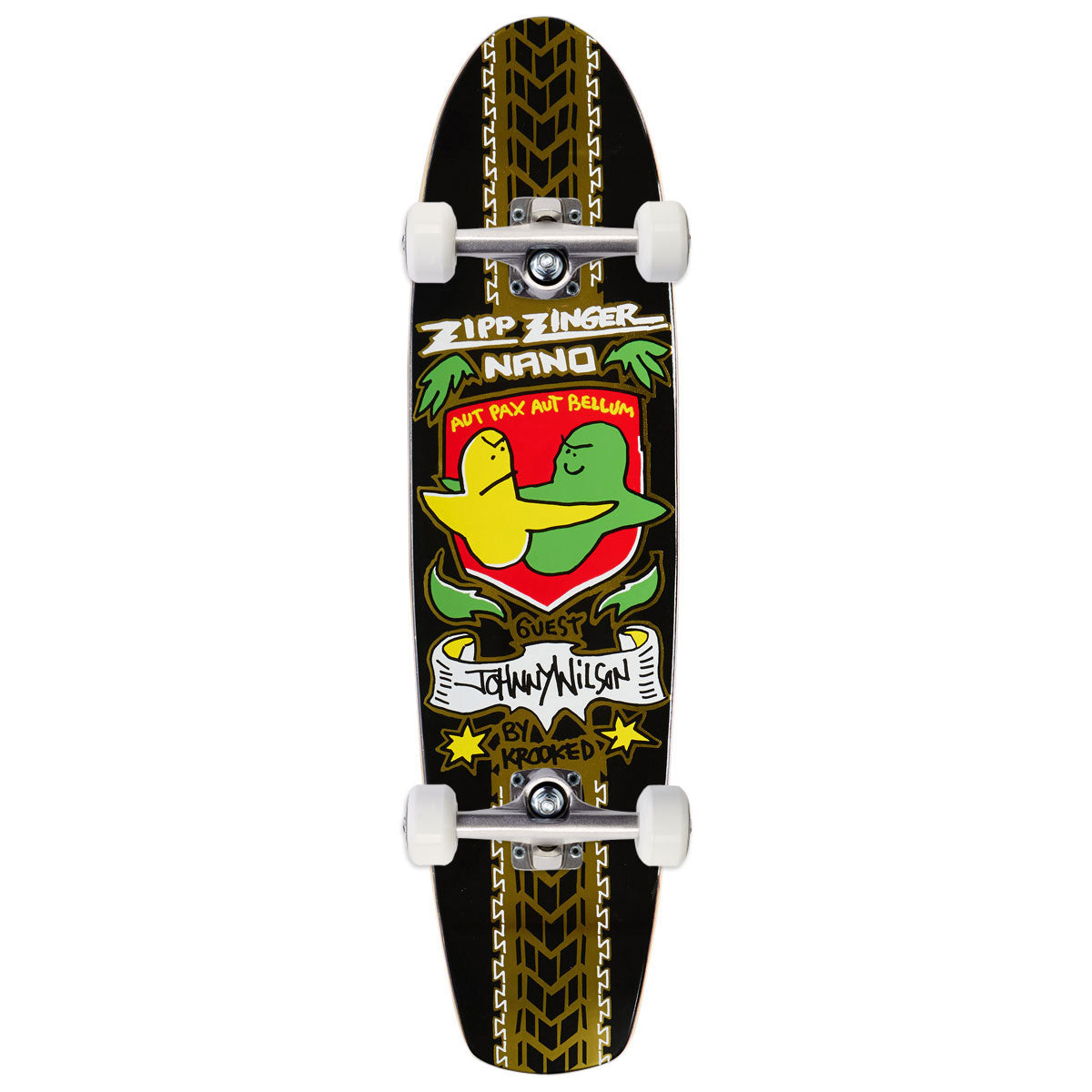 Krooked Johnny Wilson Guest Pro Zinger Nano Skateboard Complete - Black - 7.37