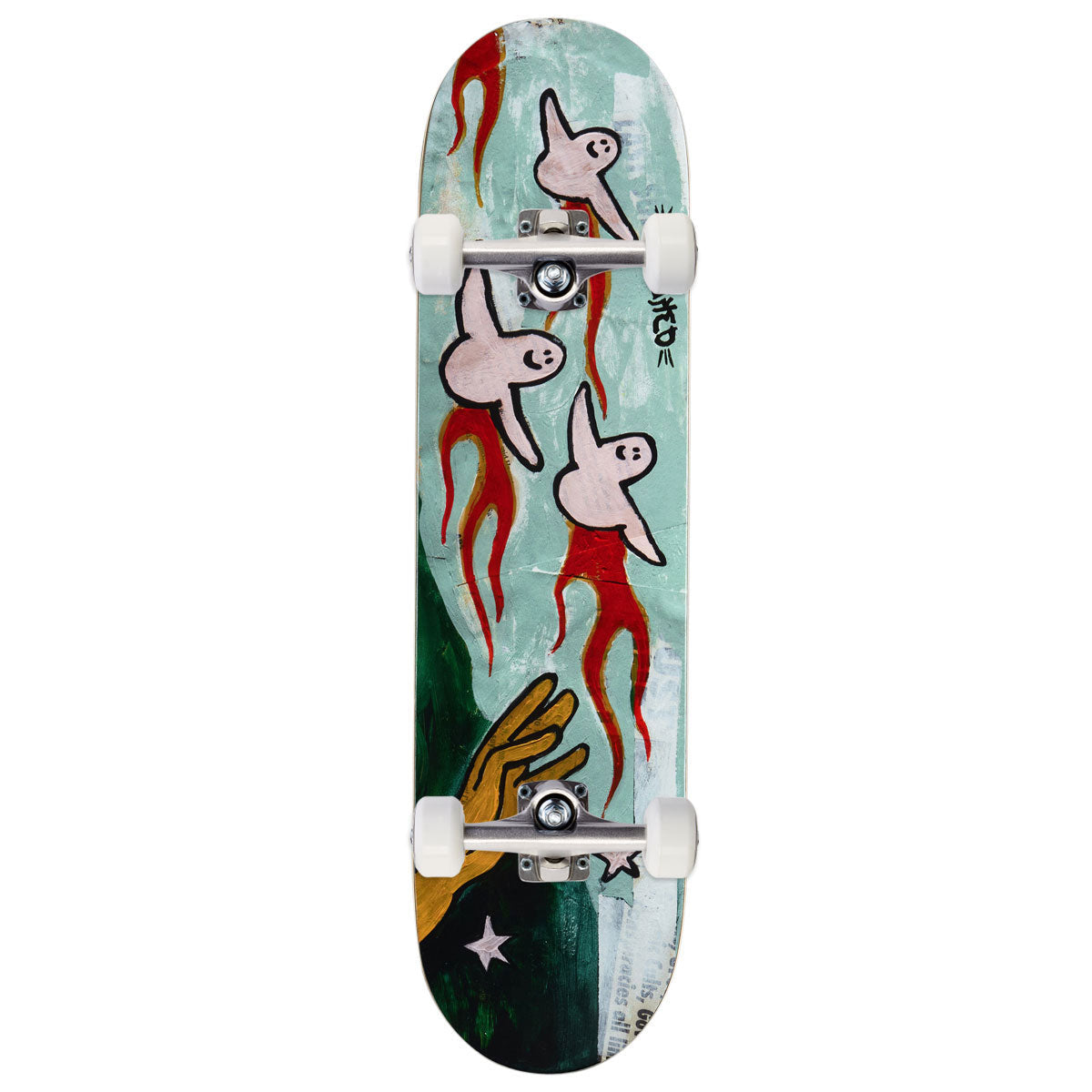 Krooked Team Firebirds Skateboard Complete - Green - 8.12