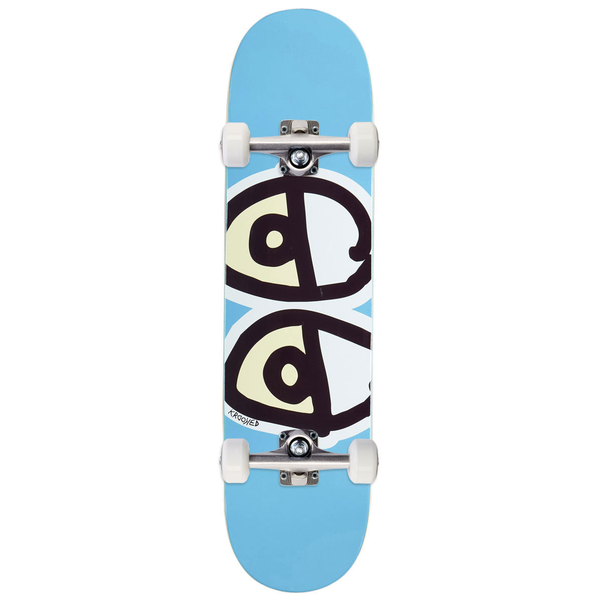 Krooked Team Eyes Skateboard Complete - Light Blue - 7.75