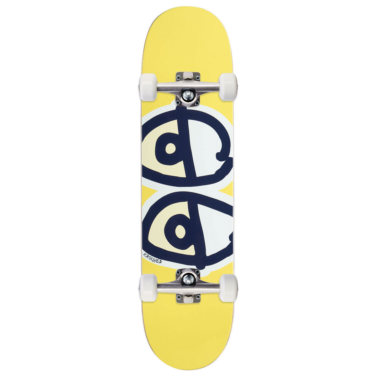 Krooked Team Eyes Skateboard Complete - Yellow II - 8.06
