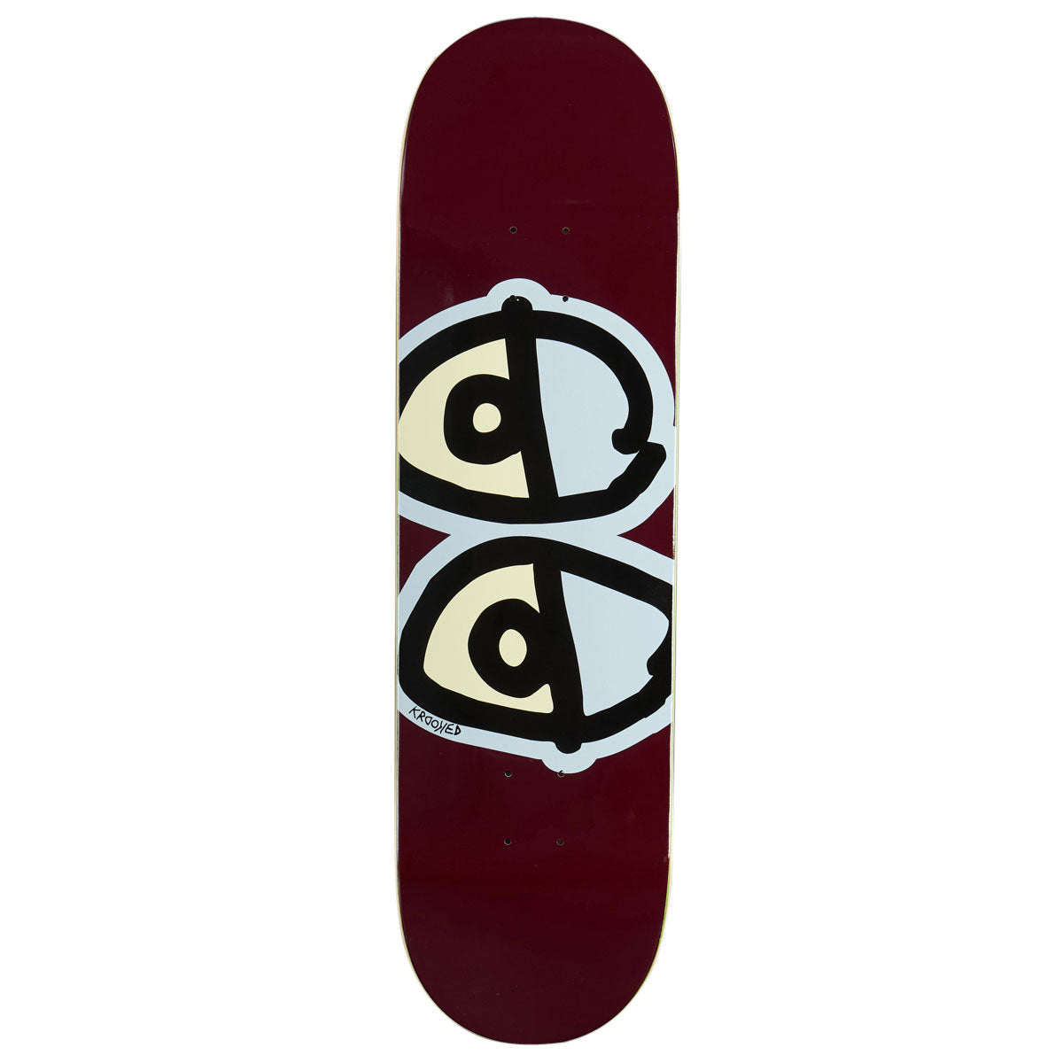 Krooked Team Eyes Skateboard Deck - Maroon - 8.75
