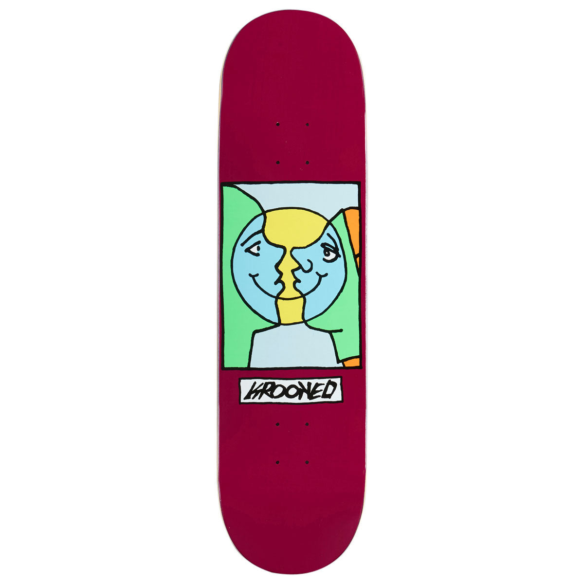 Krooked Easy Rider Moonsmile Skateboard Deck - Maroon - 8.25