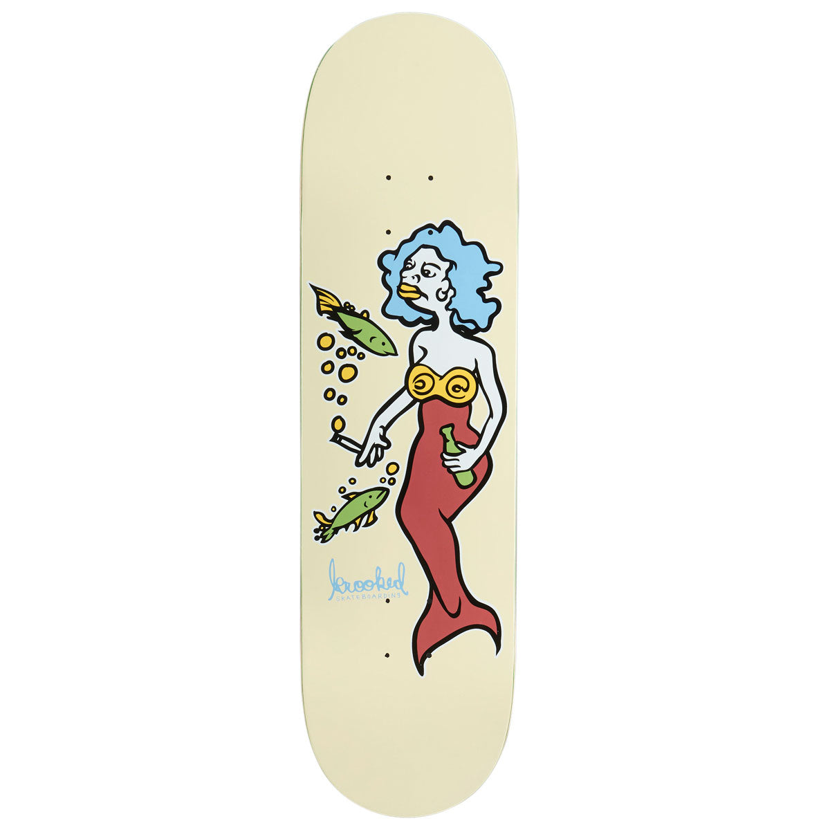 Krooked DBX Team Mermaid Skateboard Deck - Cream - 8.50