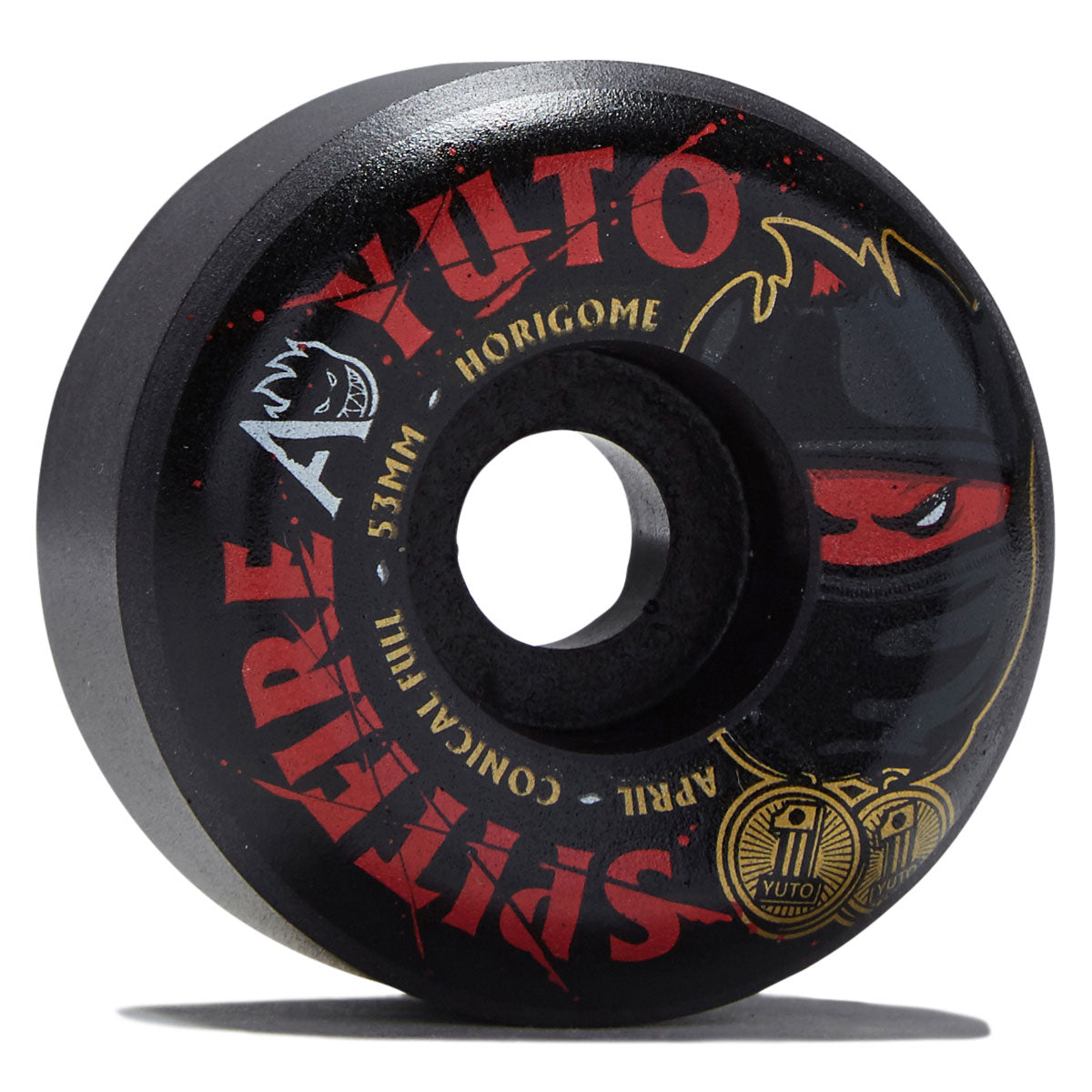 Spitfire x April F4 99d Yuto Conical Full Skateboard Wheels - Black - 53mm image 1