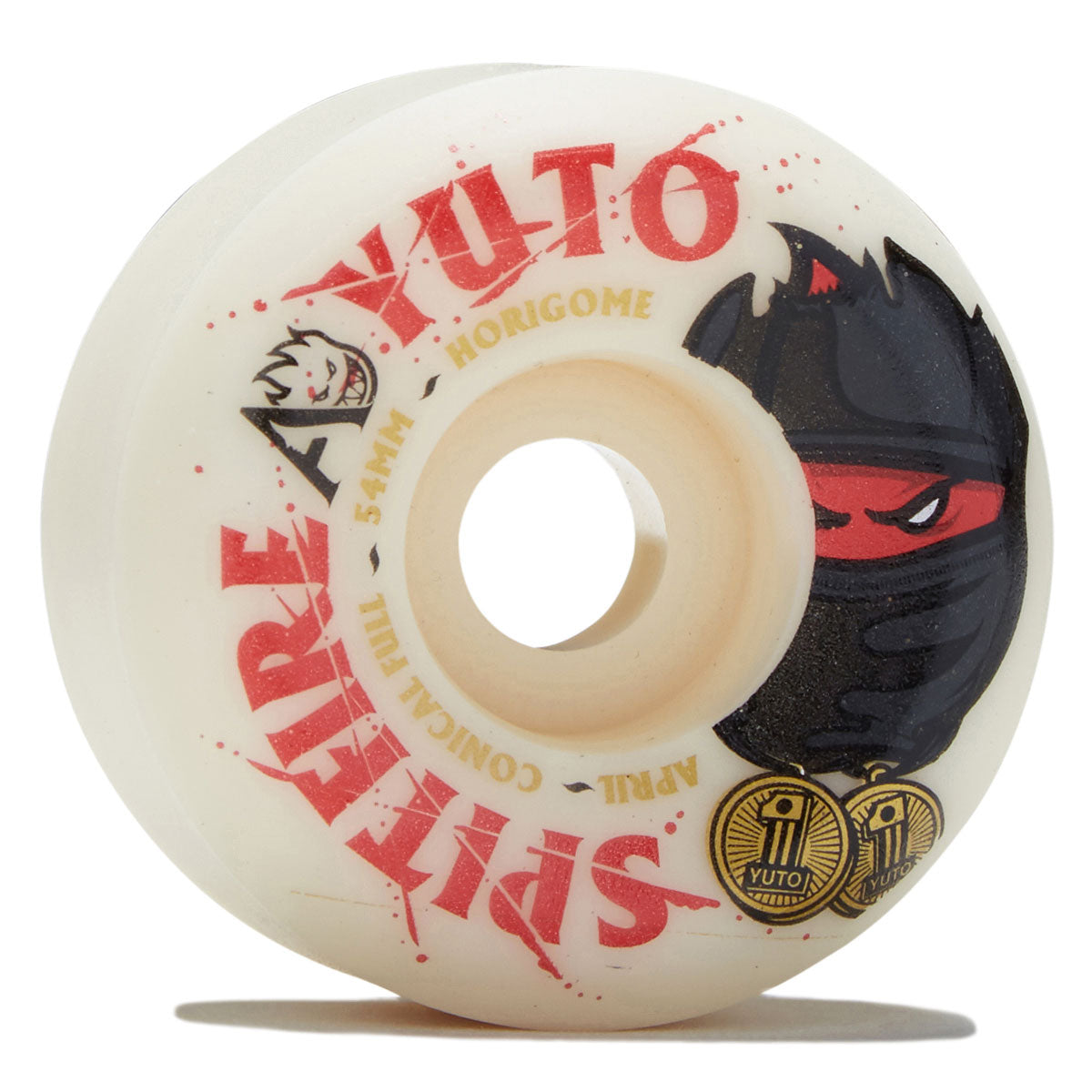Spitfire x April F4 99d Yuto Conical Full Skateboard Wheels - Natural - 54mm image 1