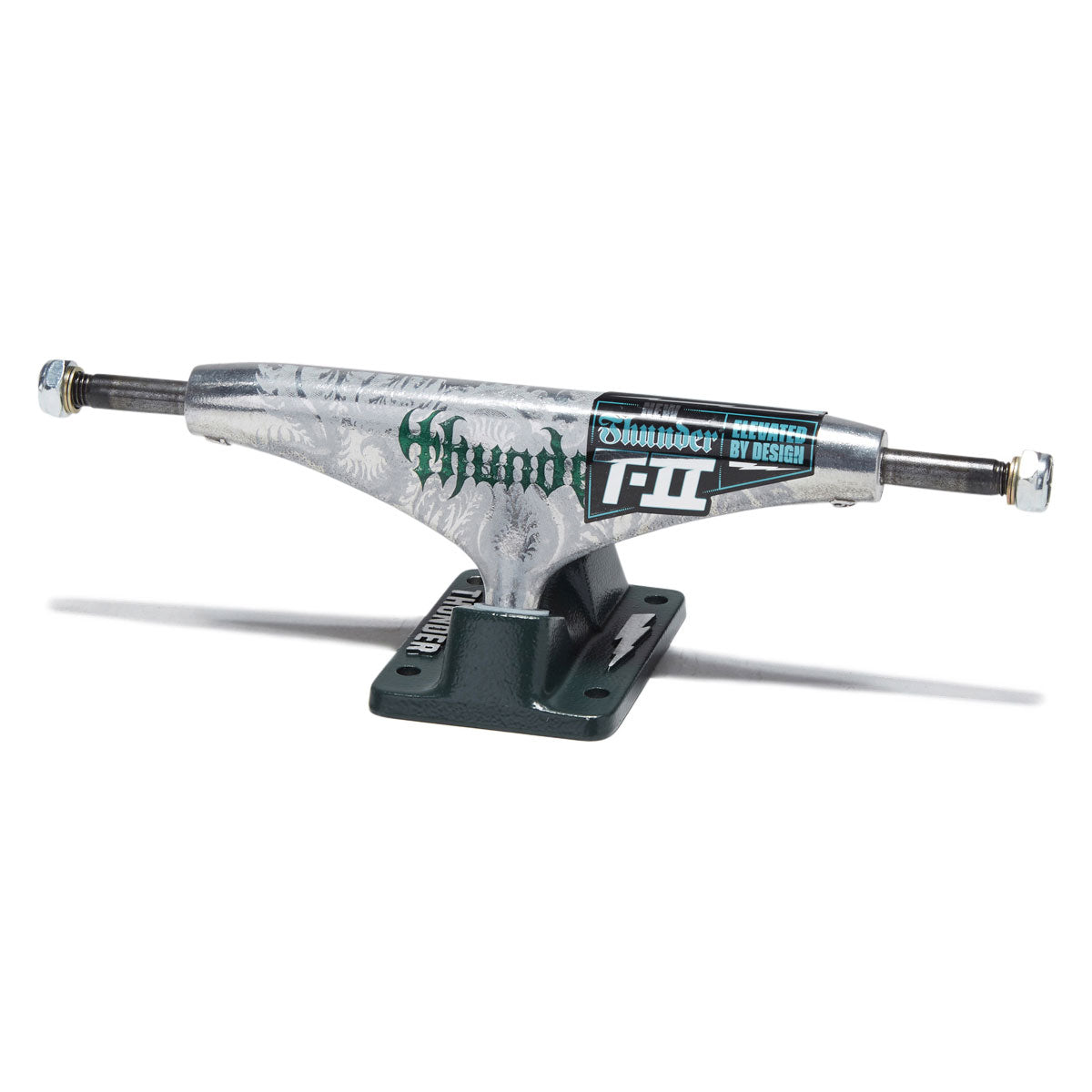 Thunder T-II Team Catalyst Re-Gen Skateboard Trucks - Polished/Green - 149mm image 1