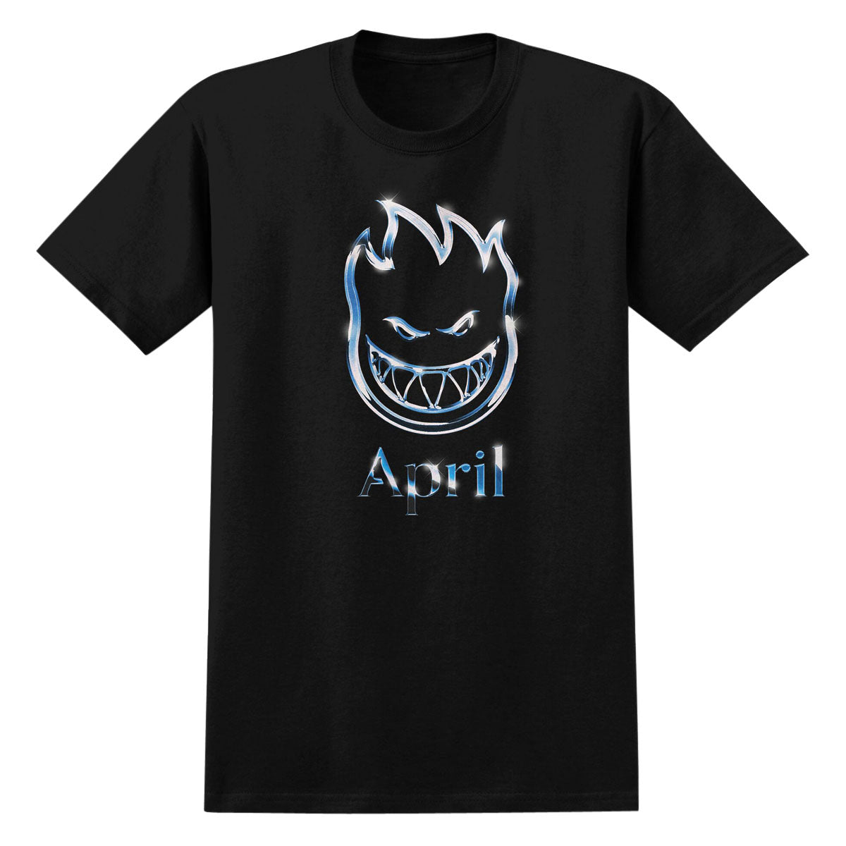 Spitfire x April Chrome Bighead T-Shirt - Black image 1