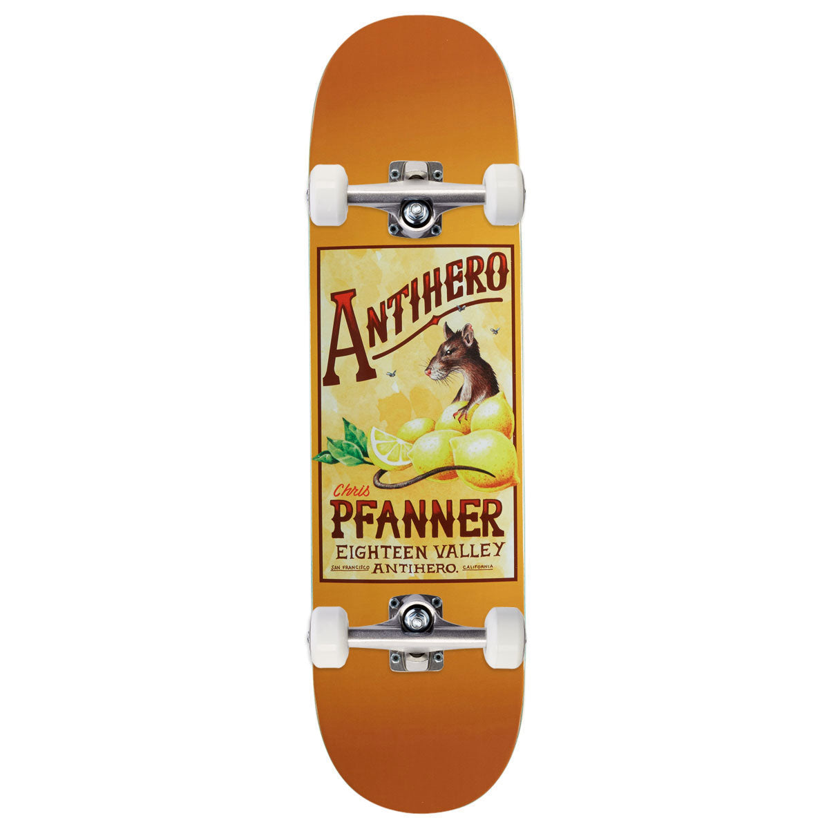 Anti-Hero Pfanner Homers Pt. 2 Skateboard Complete - Yellow - 8.25