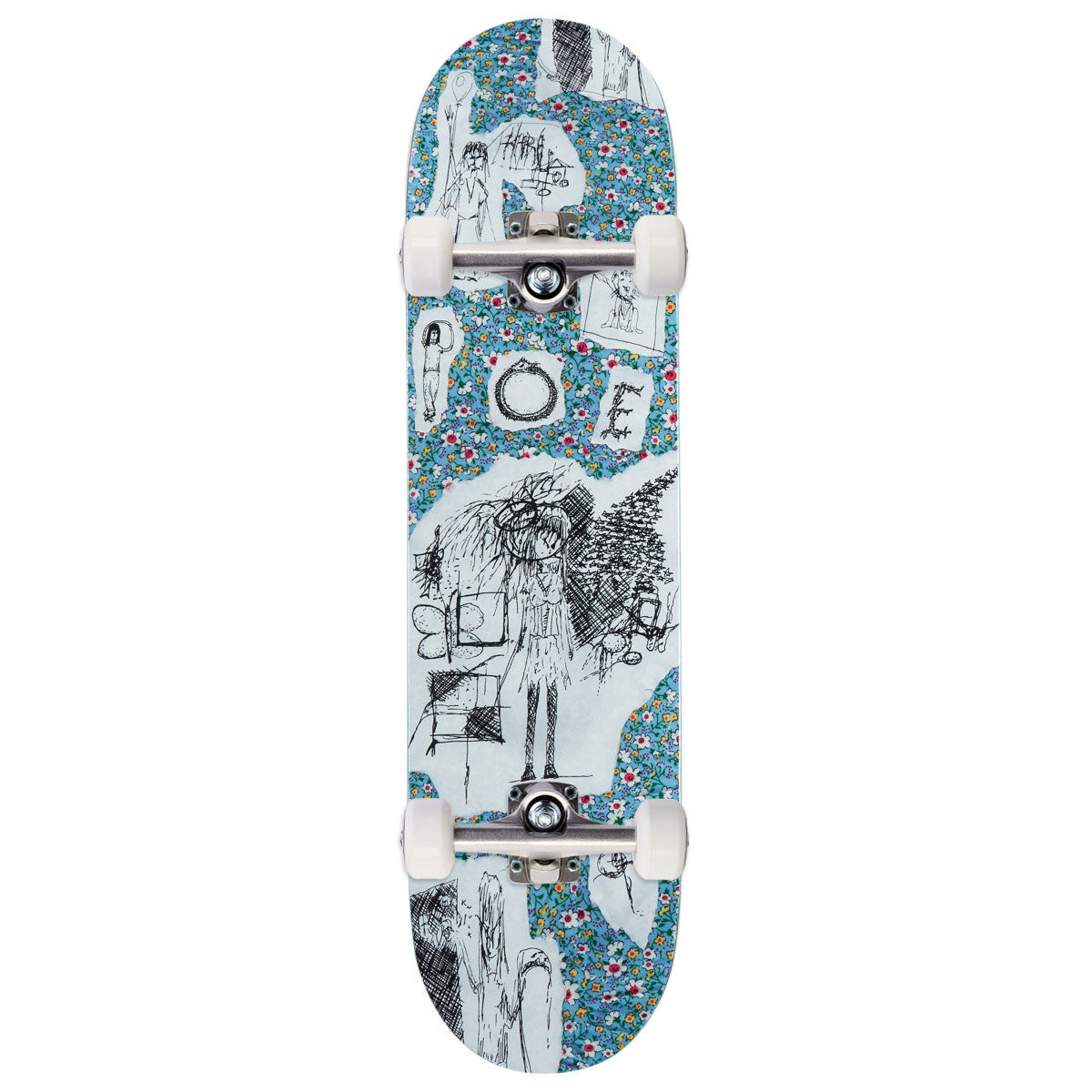 There Poe Flowerz Skateboard Complete - Blue - 8.12