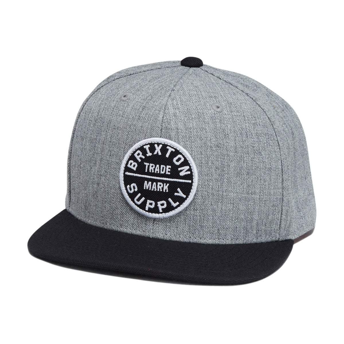 Brixton Oath III Snapback Hat - Heather Grey/Black II image 1