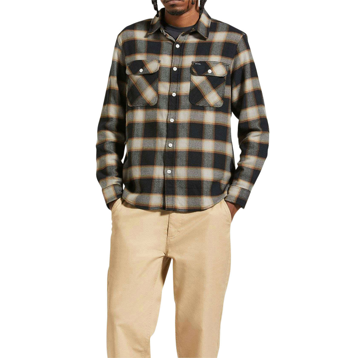 Brixton 20th Anniversary Bowery Flannel Shirt - Black/Cream image 1