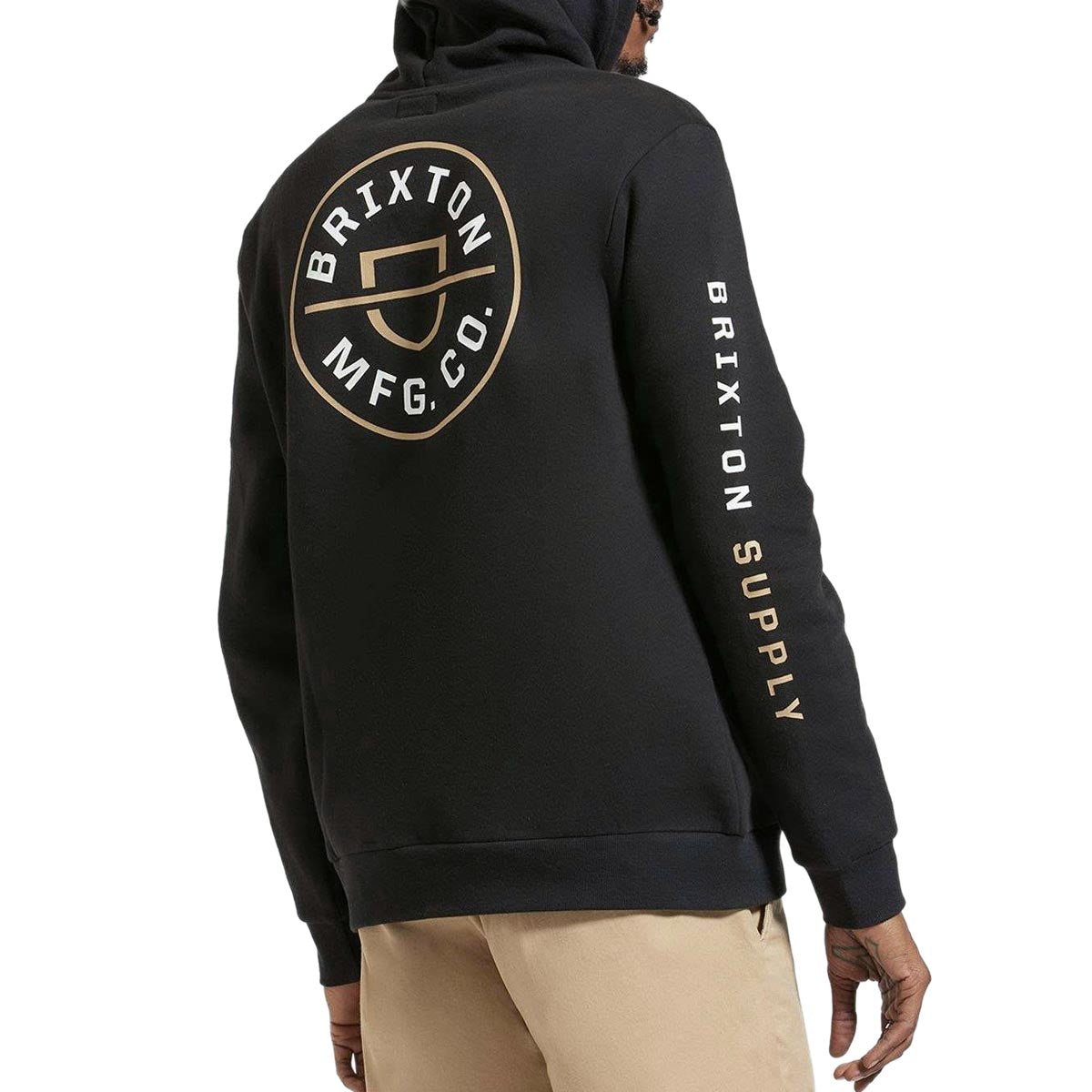 Brixton Crest Hoodie - Black/Sand/White image 2