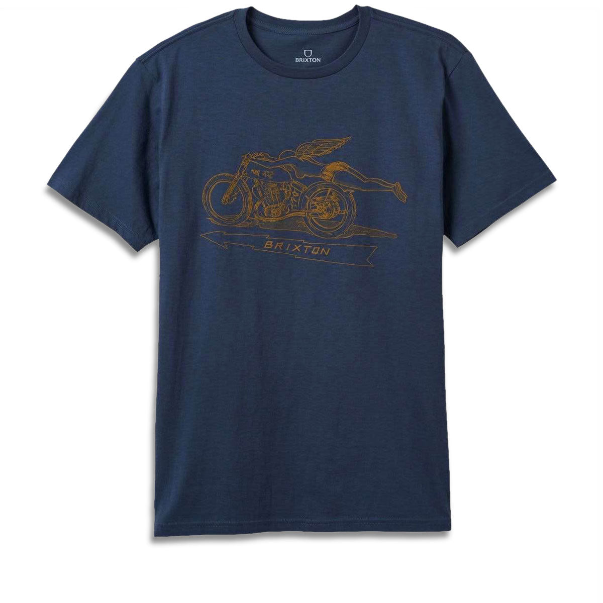 Brixton 20th Anniversary Flyer Tailored T-Shirt - Washed Navy image 1