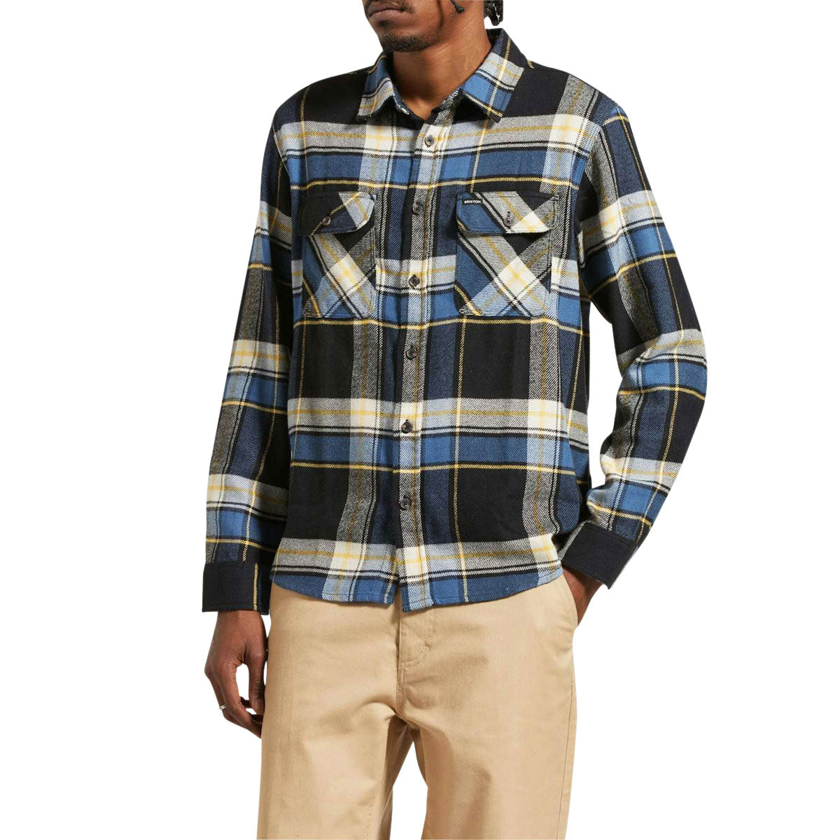 Brixton Bowery Flannel Long Sleeve Shirt - Joe Blue Plaid image 1