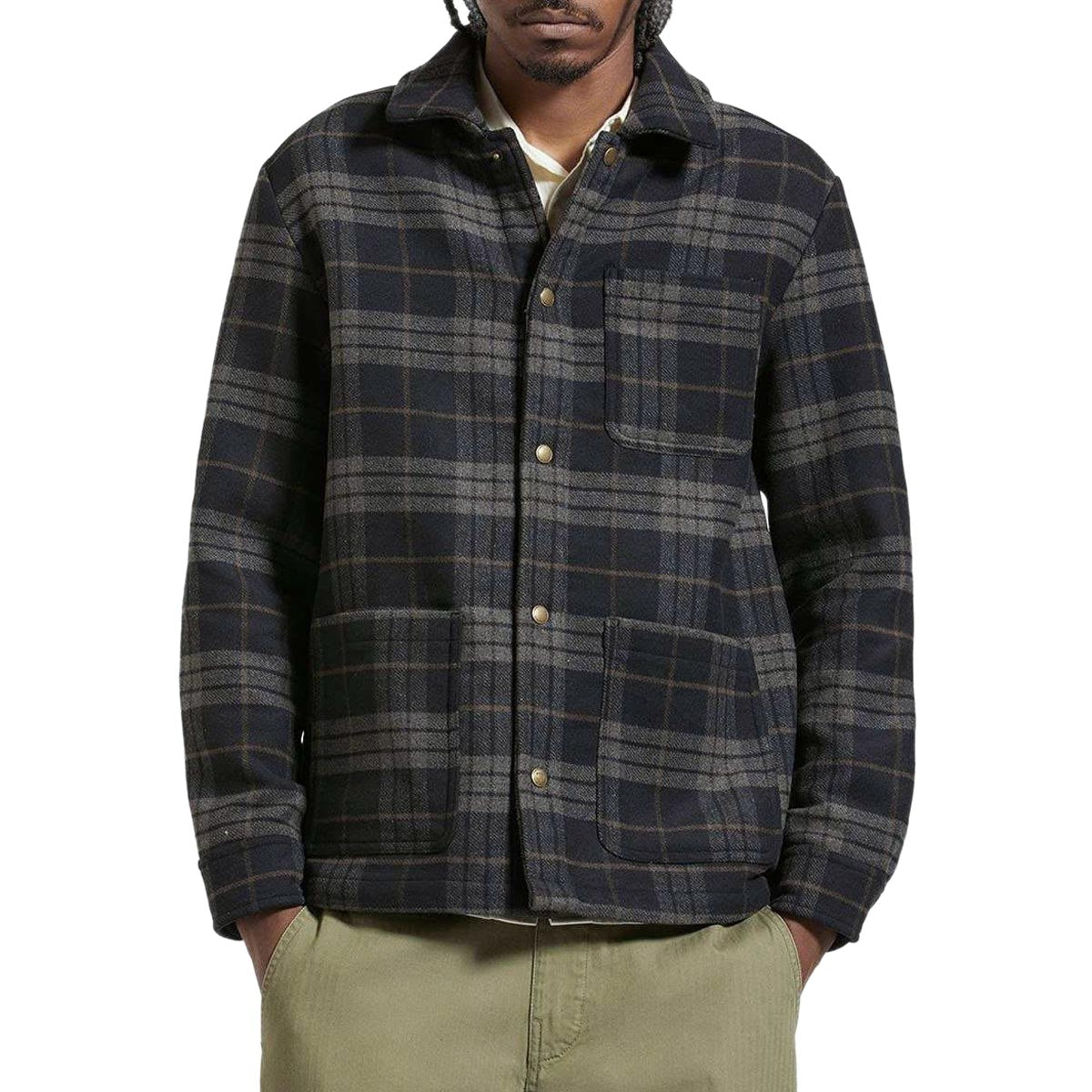 Brixton Shop Chore Jacket - Black/Charcoal Plaid image 1