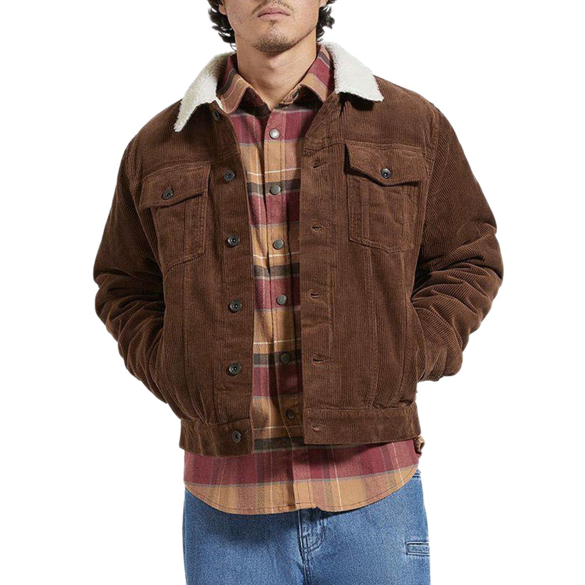 Brixton Cable Lined Trucker Jacket - Pinecone Brown image 1