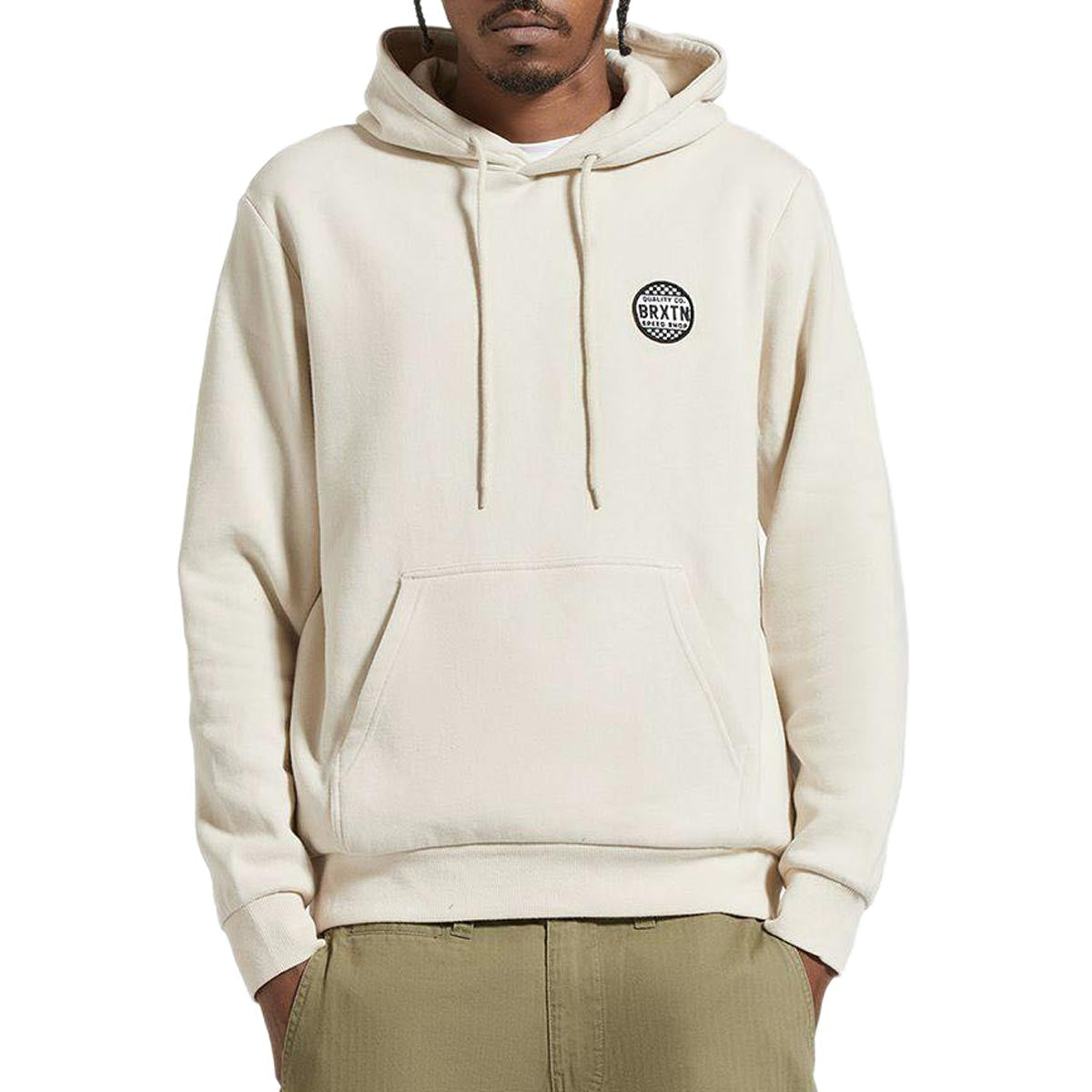 Brixton Gateway Patch Hoodie - Beige image 1