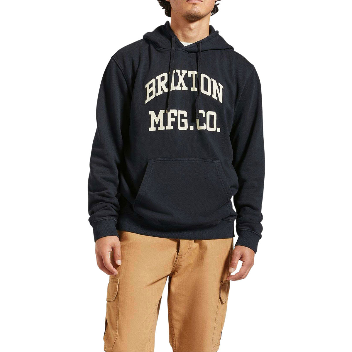 Brixton Varsity Broken In Hoodie - Black Worn Wash image 1