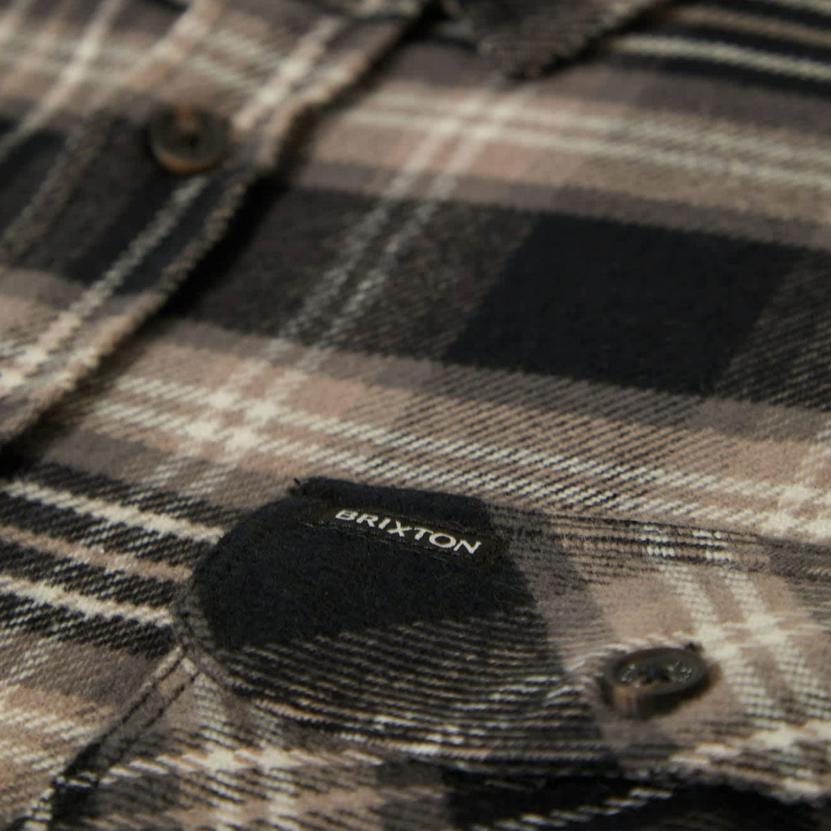 Brixton Bowery Long Sleeve Flannel Shirt - Black/Charcoal/Beige image 5