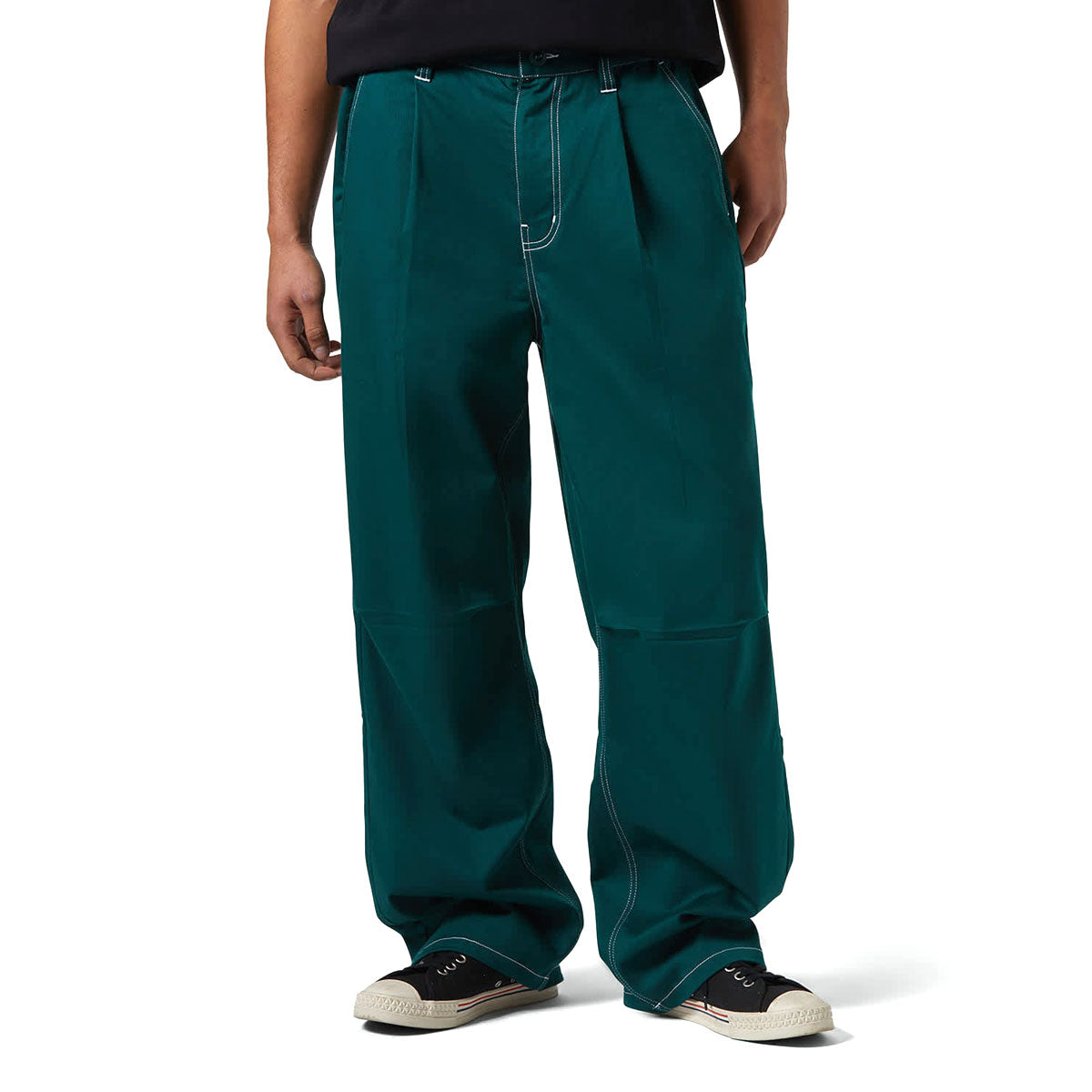 Brixton Baggy Skate Pants - Deep Emerald image 1