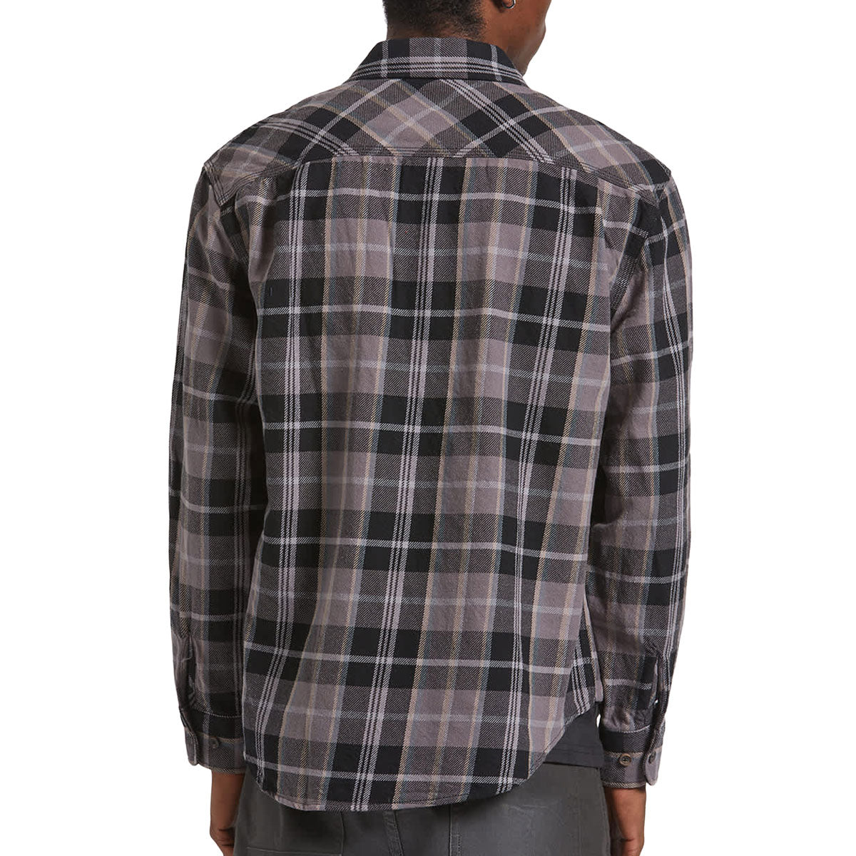 Brixton Vintage Wash Flannel Shirt - Black/Charcoal Beige/Slate image 2