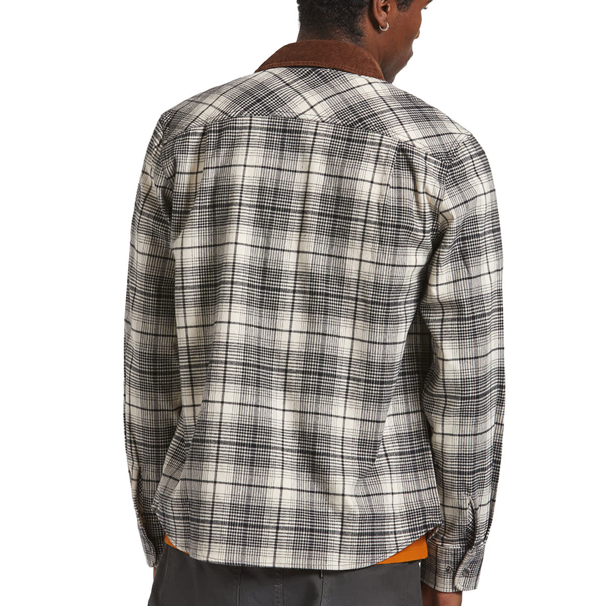 Brixton Builders Bowery Perf Flannel Shirt - Off White/Black image 3