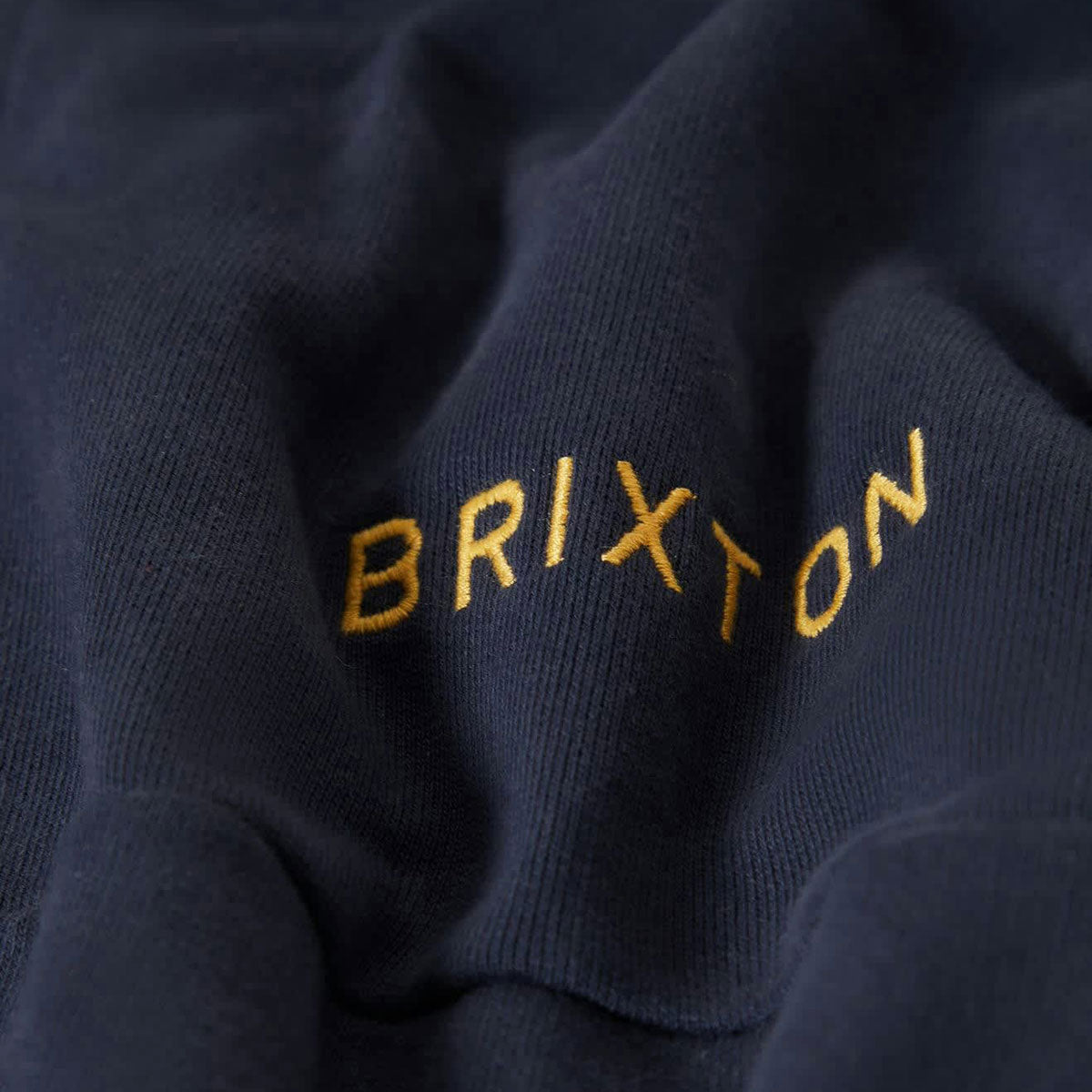 Brixton Embroidered Heavyweight Half Zip Sweatshirt - Mood Indigo image 4