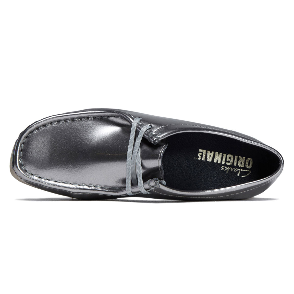 Clarks Womens Wallabee Shoes - Silver image 3